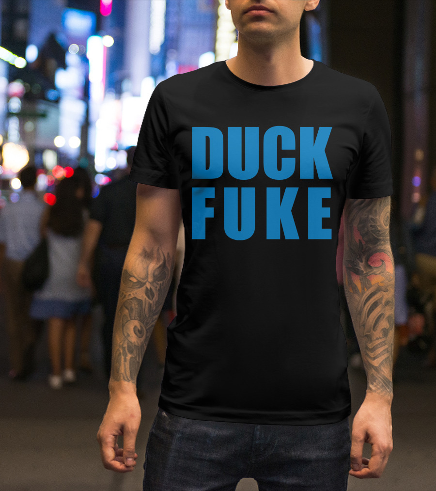 Duck Fuke Bold Blue Text T-Shirt