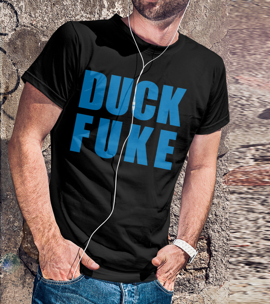 Duck Fuke Bold Blue Text T-Shirt