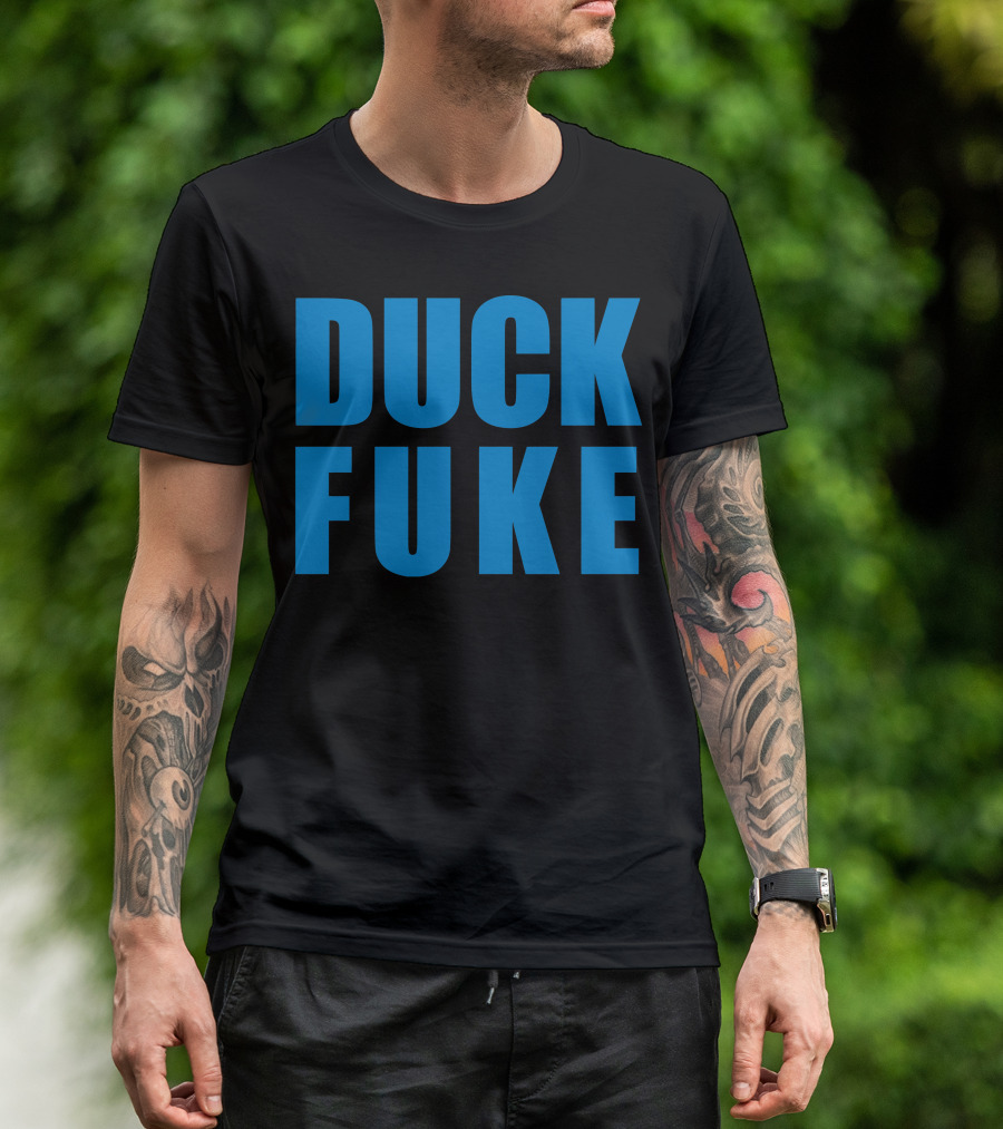 Duck Fuke Bold Blue Text T-Shirt