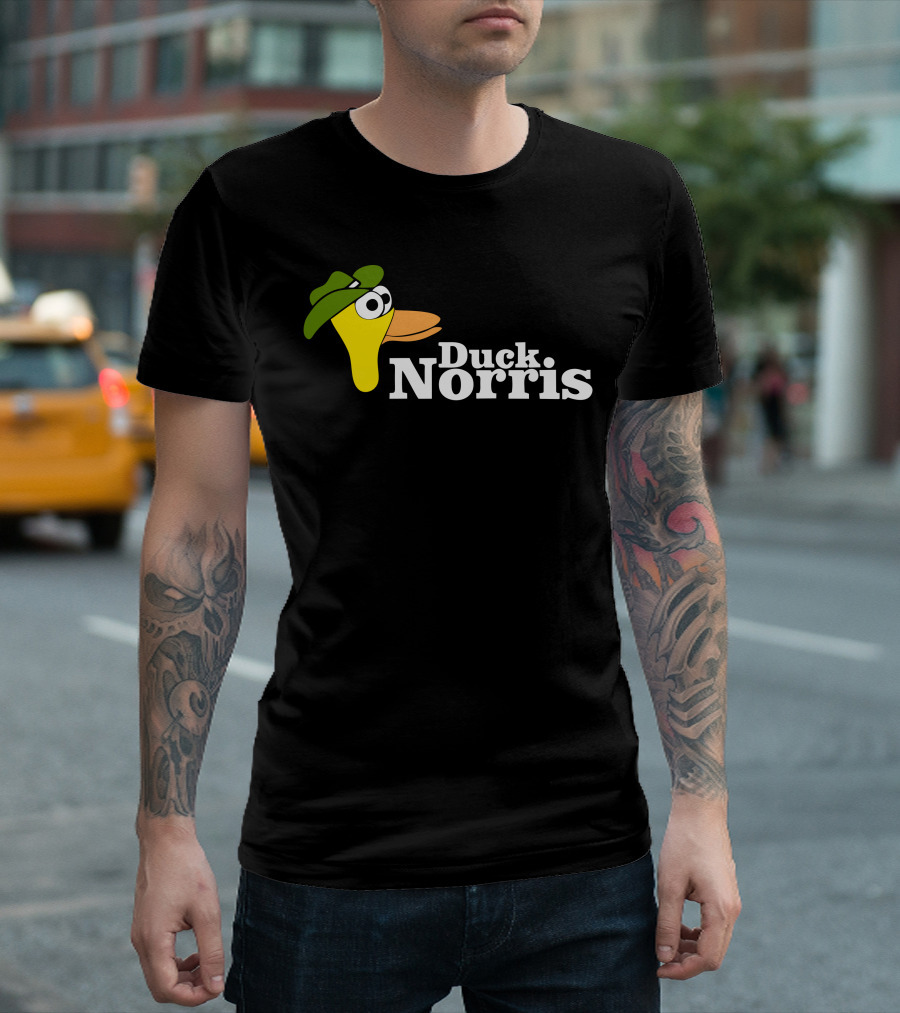 Chuck Norris Parody Duck Wearing Green Hat T-Shirt