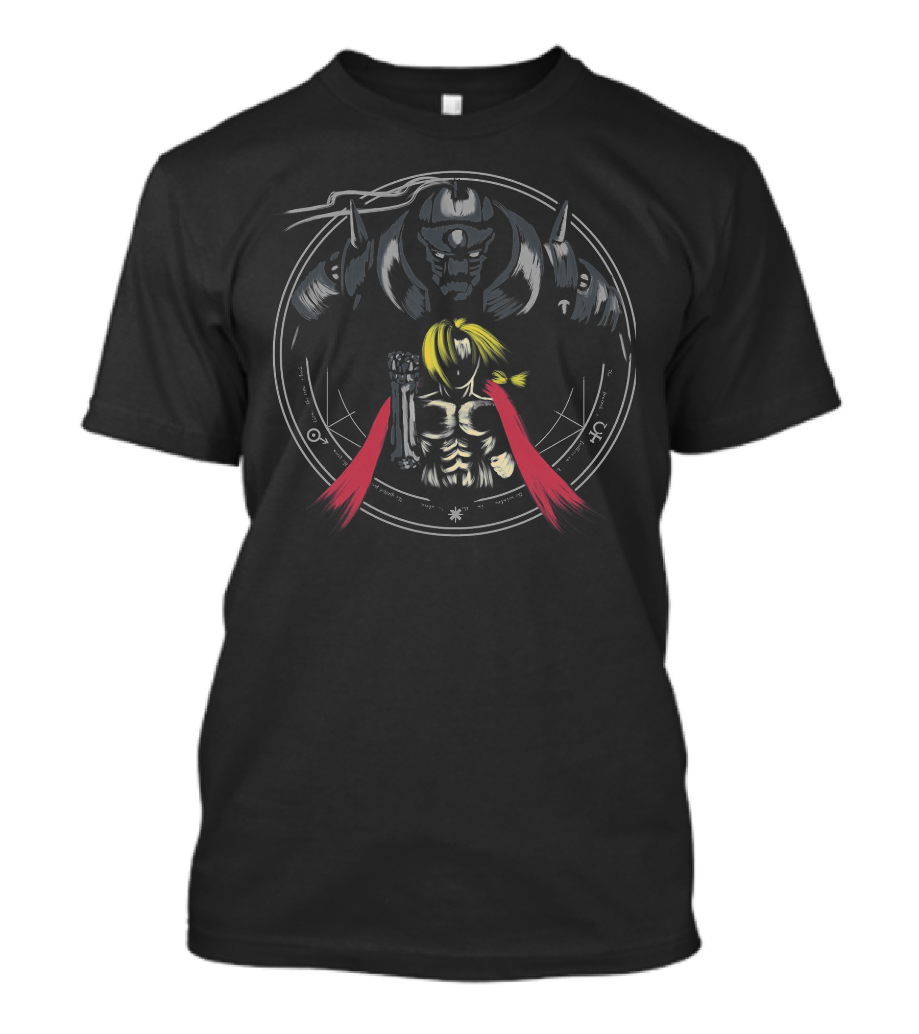 Elric Brothers Fullmetal Alchemist Armor With Red Cloak And Circle T-Shirt