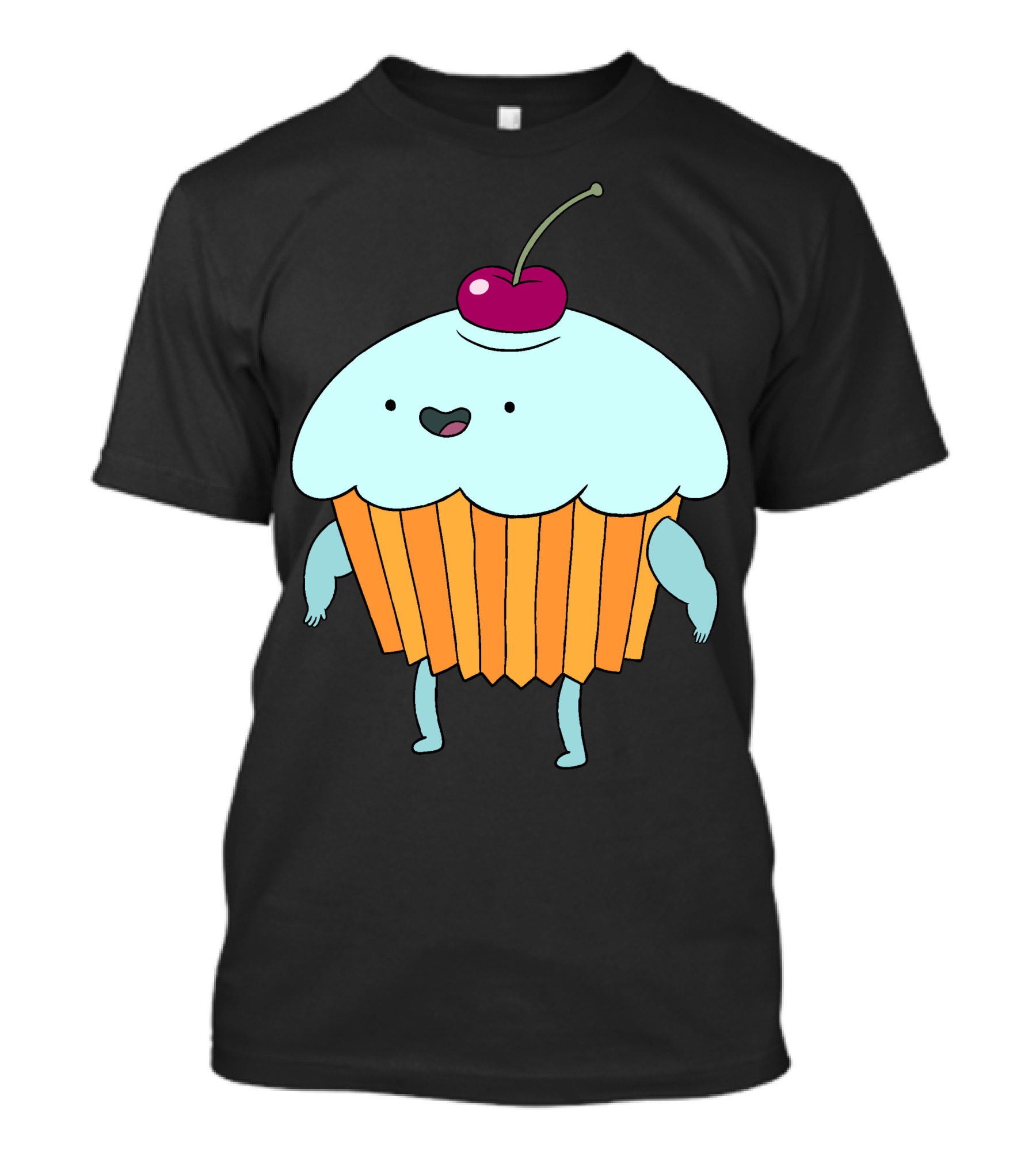 Funny Cartoon Cupcake Character With Cherry Top T-Shirt