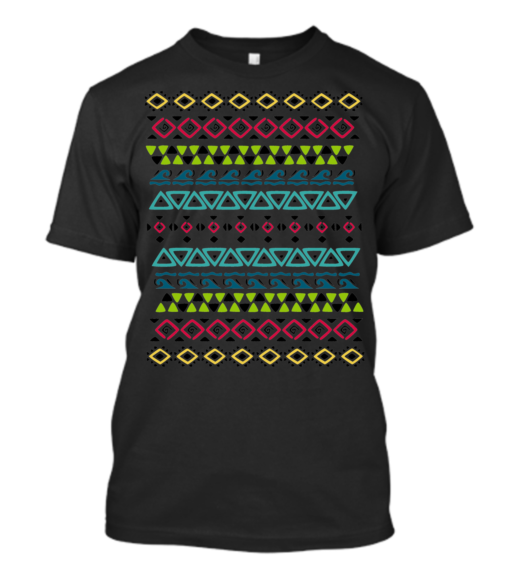 Hawaiian Tribal Geometric Patterns With Waves And Swirls T-Shirt