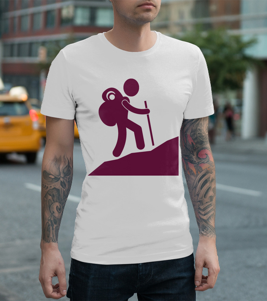 Kids Advent Hiking Backpack Stick Figure Hill T-Shirt