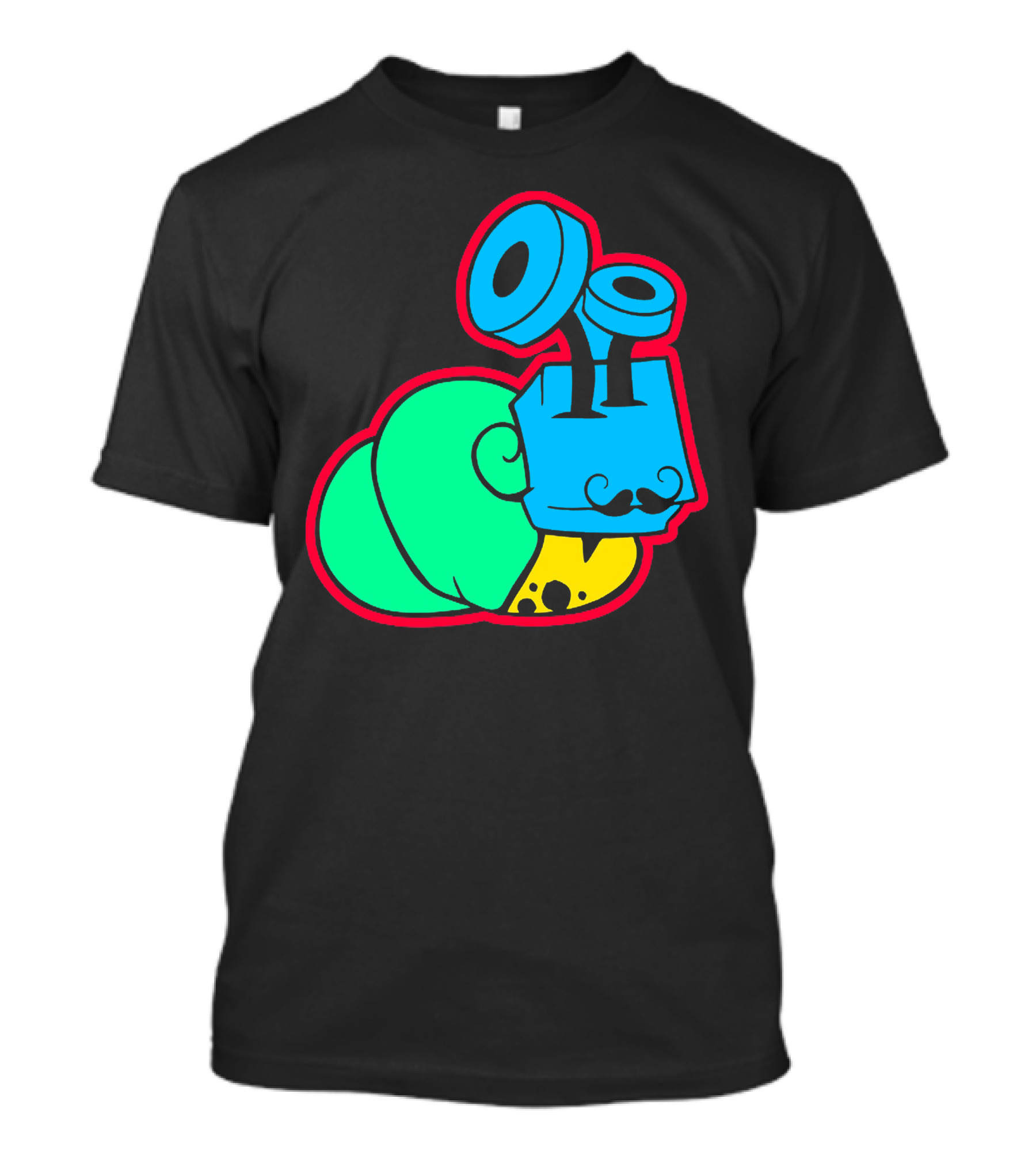 Lord Snail Mustache Cartoon Bright Colors T-Shirt