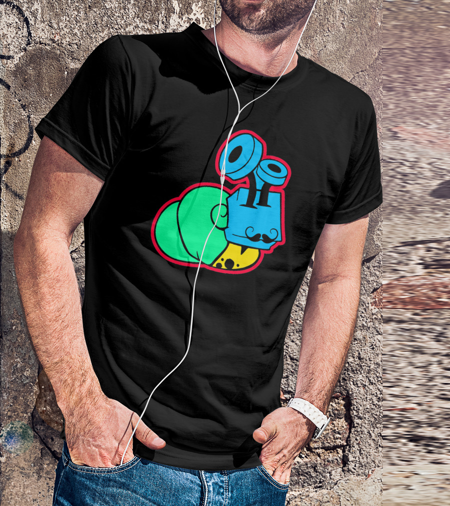 Lord Snail Mustache Cartoon Bright Colors T-Shirt