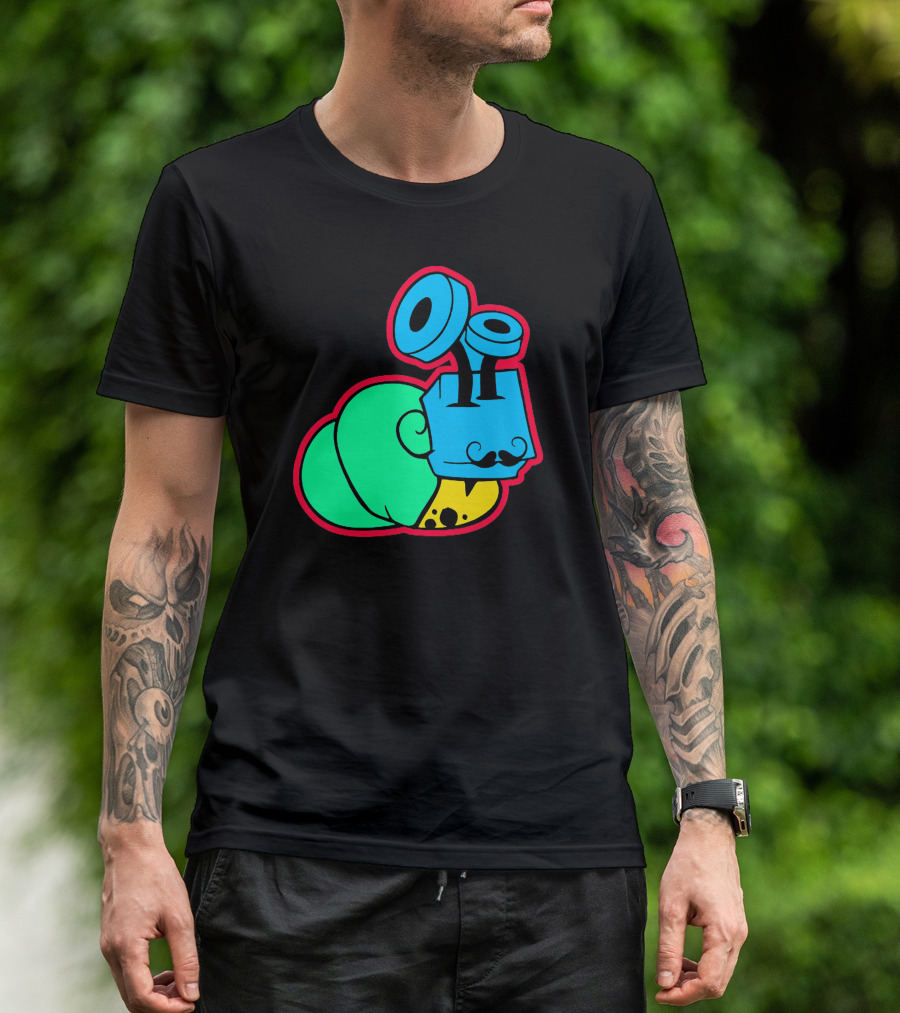 Lord Snail Mustache Cartoon Bright Colors T-Shirt