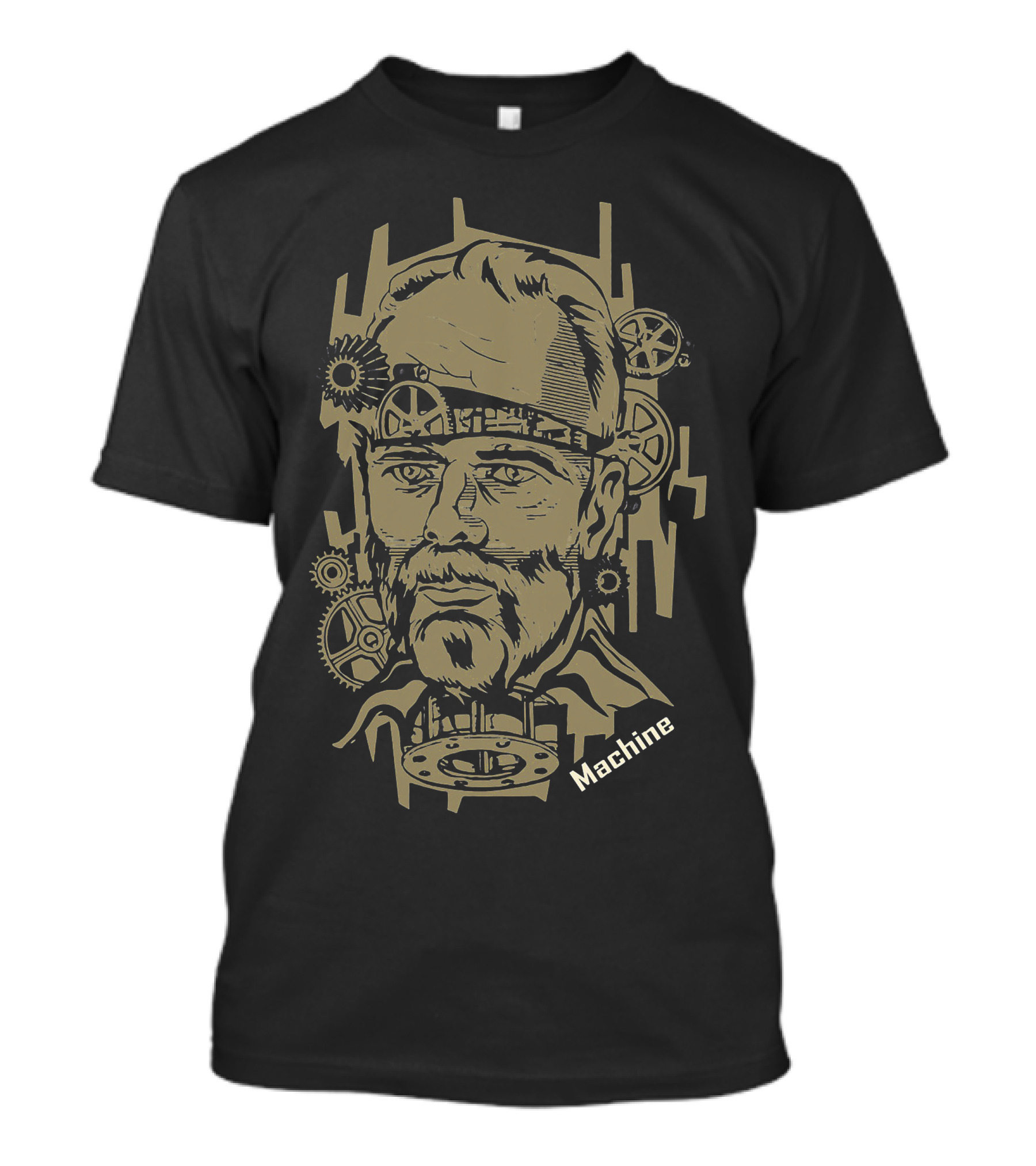Machine Gearhead Portrait With Vintage Mechanical Gears T-Shirt