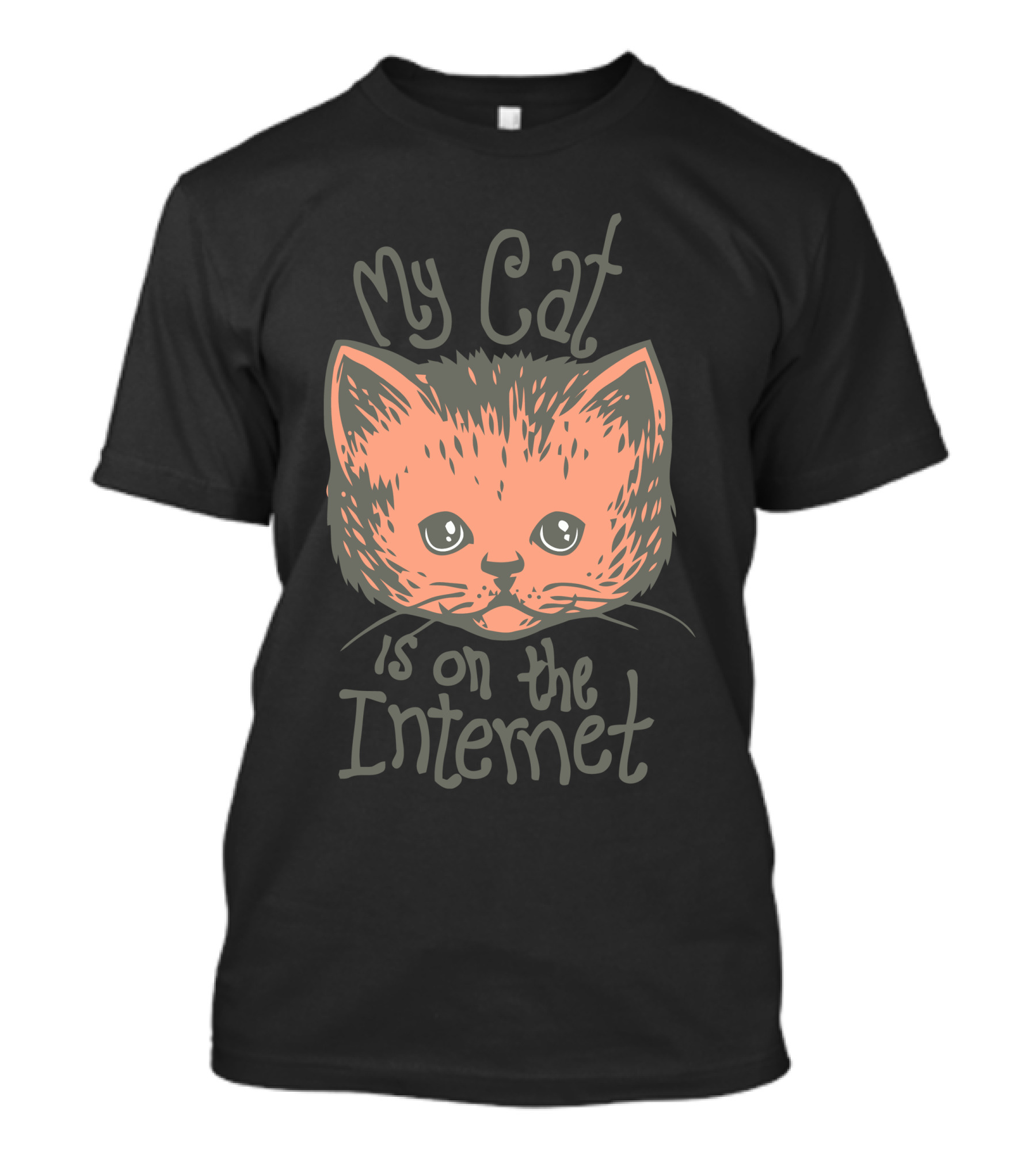 My Cat Is On The Internet Cute Kitten Face T-Shirt
