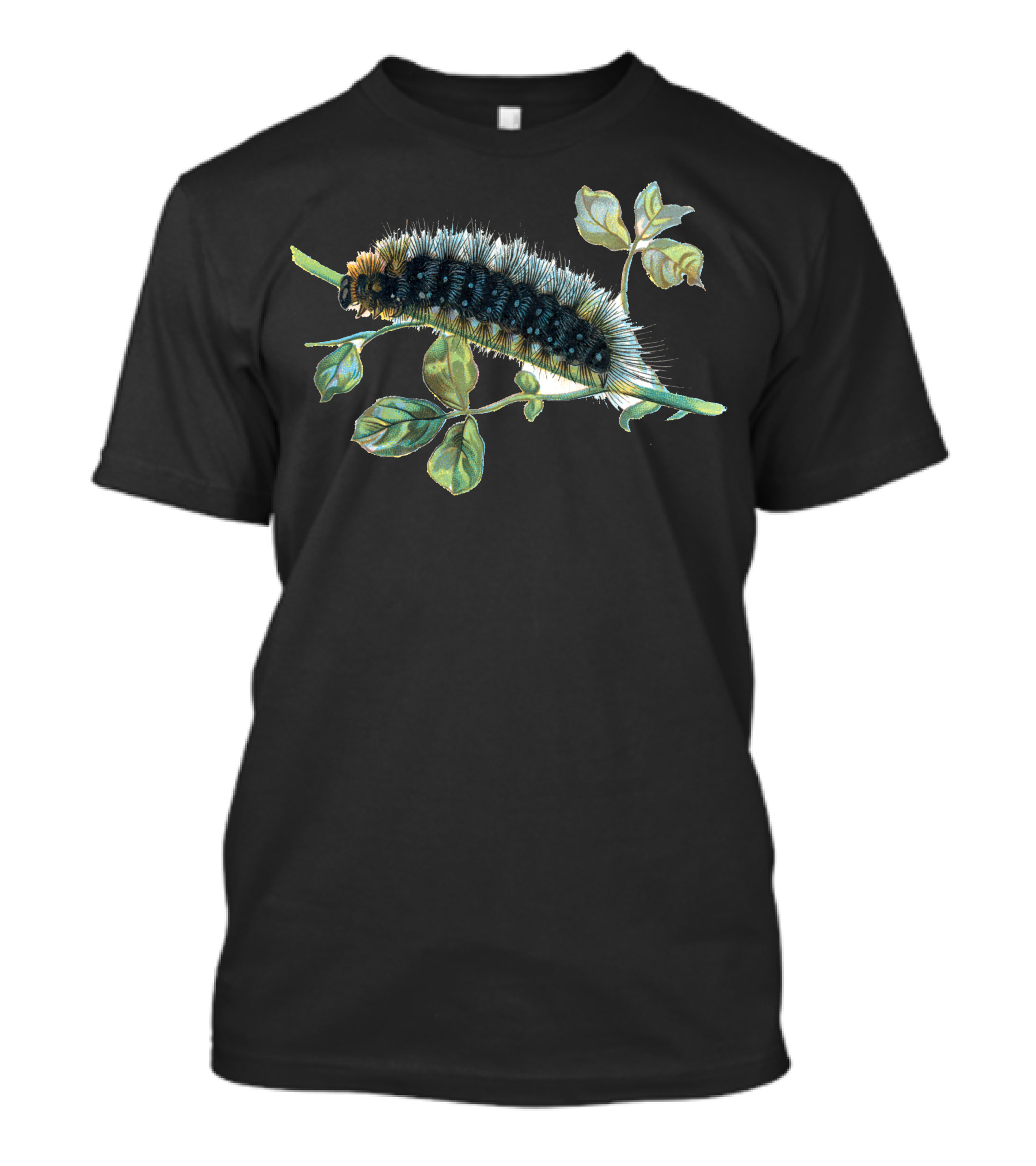 Natura Animal Green Foliage Caterpillar On Branch T-Shirt