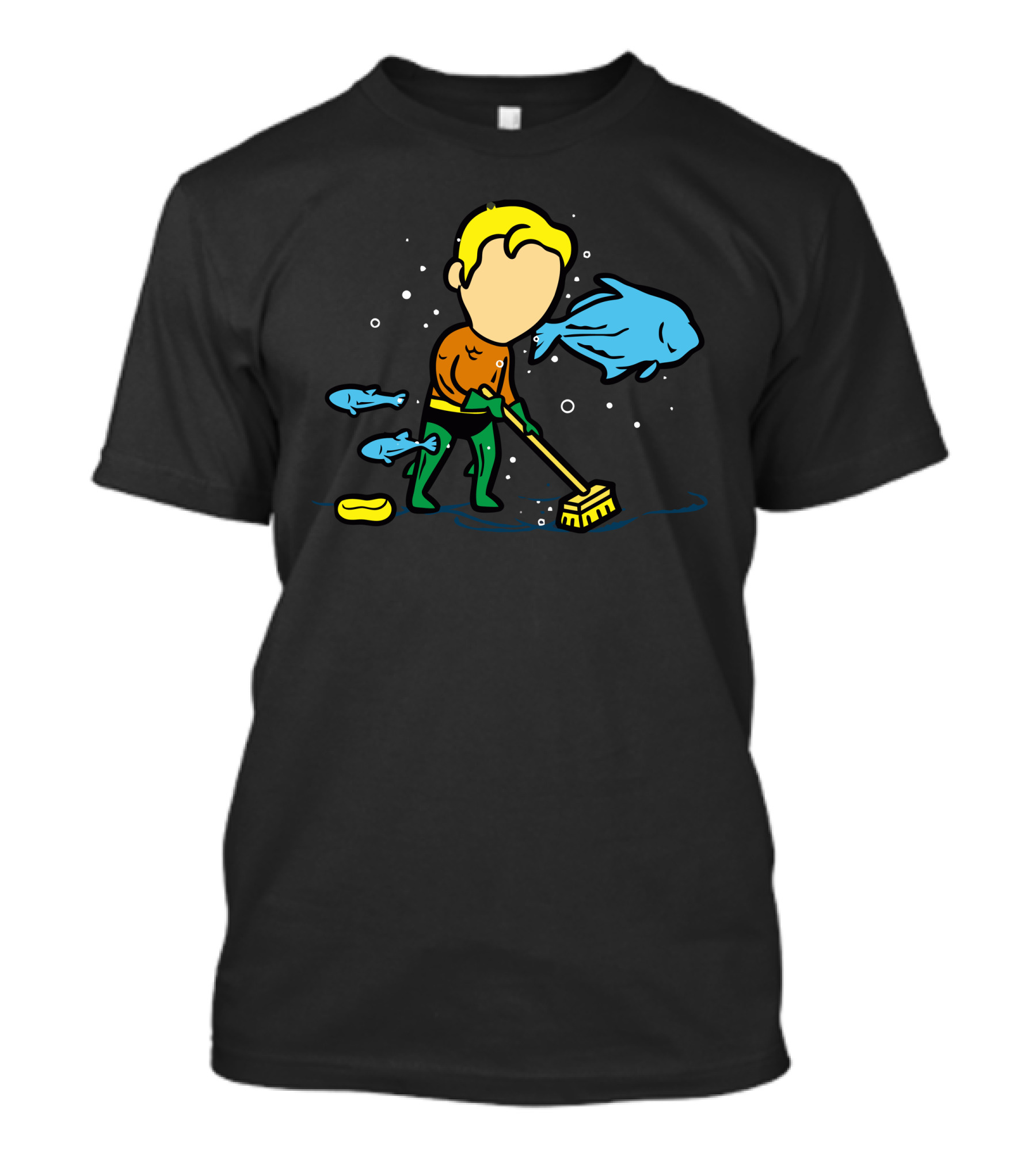 Aquatic Hero Cleaning Duty With Fish Companions T-Shirt