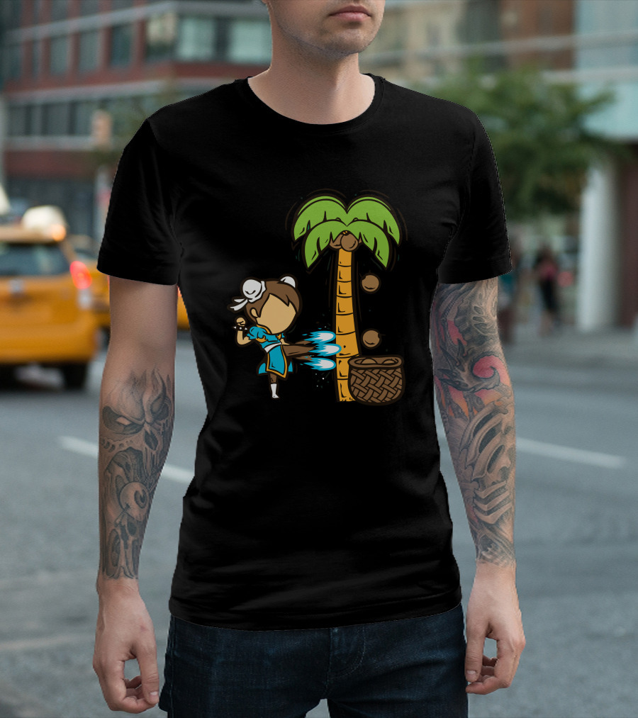 Part Time Job Coconut Farm Fighter Kicking Coconuts T-Shirt