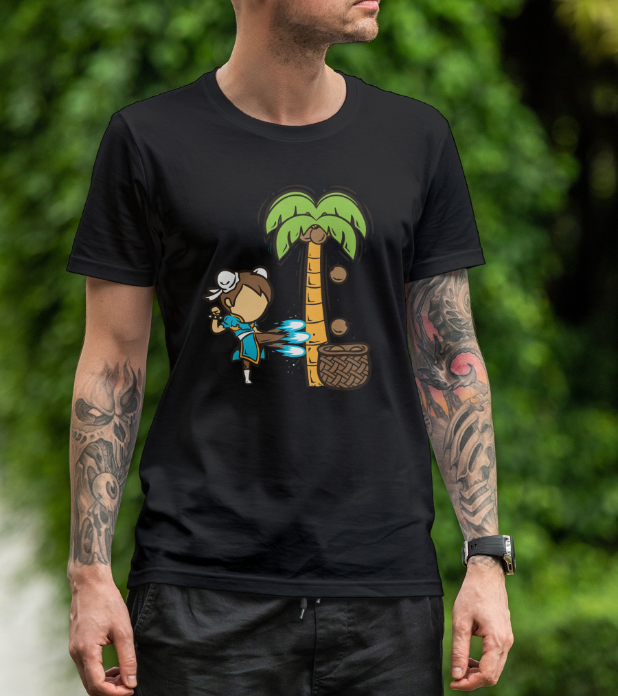 Part Time Job Coconut Farm Fighter Kicking Coconuts T-Shirt
