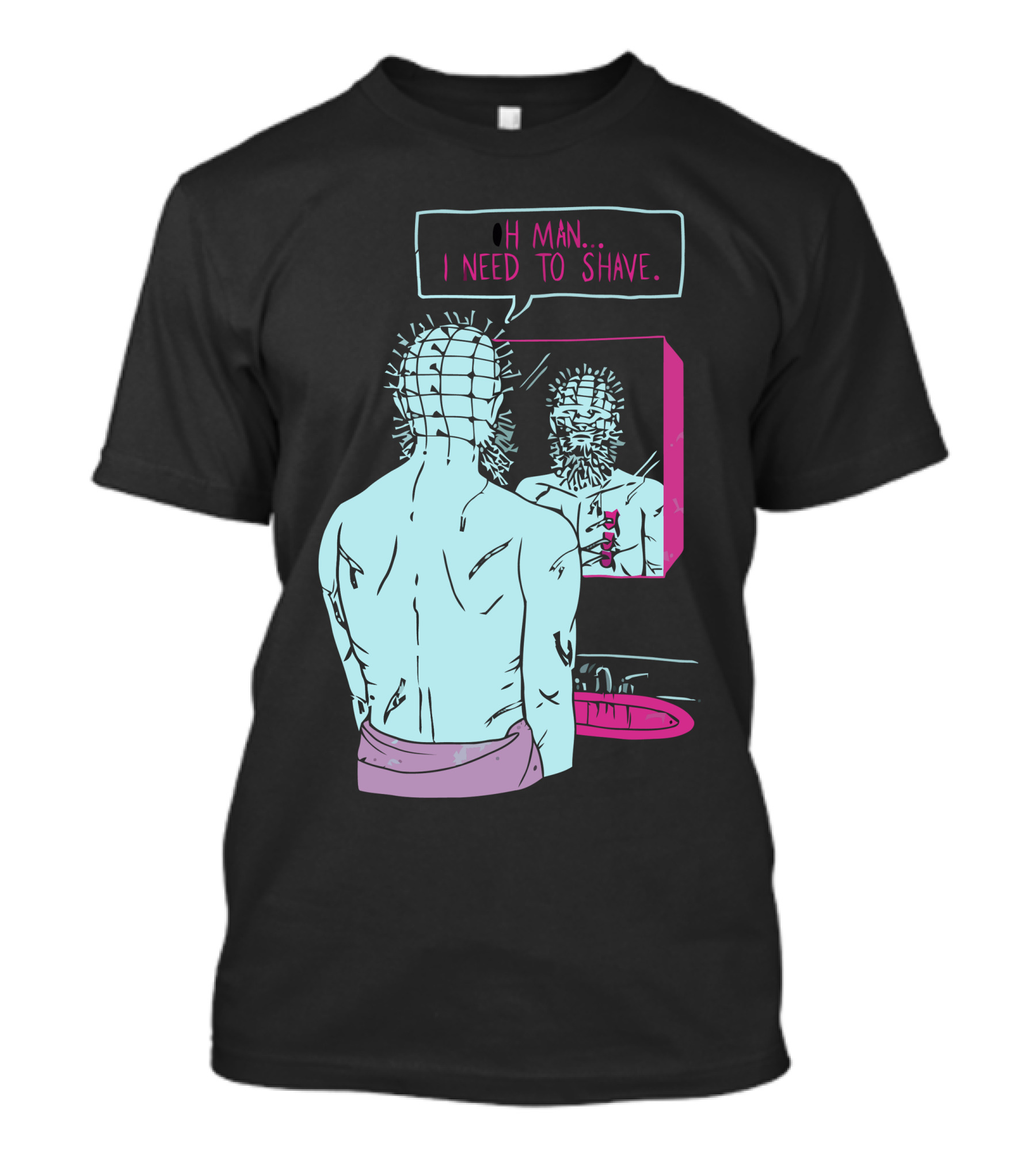 Pinbeard Oh Man I Need To Shave Mirror Reflection T-Shirt