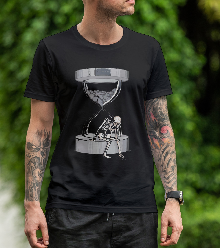 Please Wait Skeleton Hourglass T-Shirt