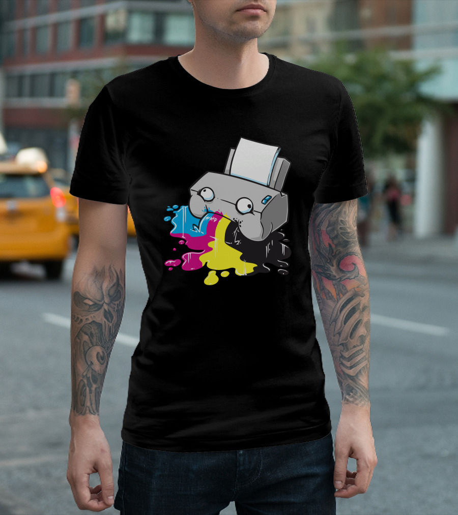 Puker Printer Rainbow Ink Spill T-Shirt
