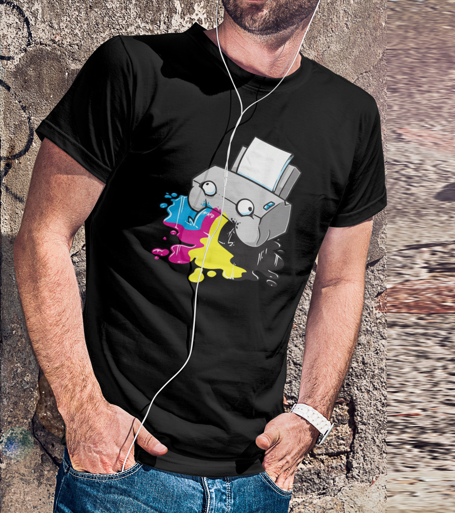 Puker Printer Rainbow Ink Spill T-Shirt