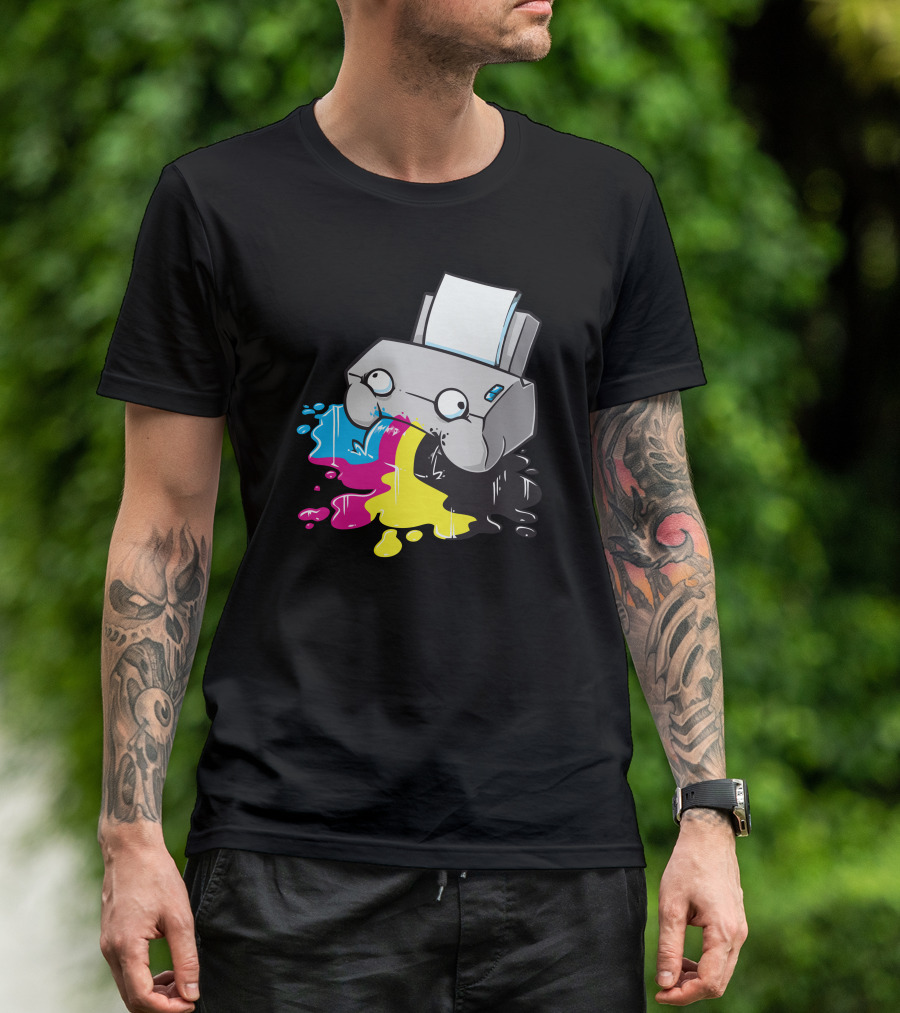Puker Printer Rainbow Ink Spill T-Shirt