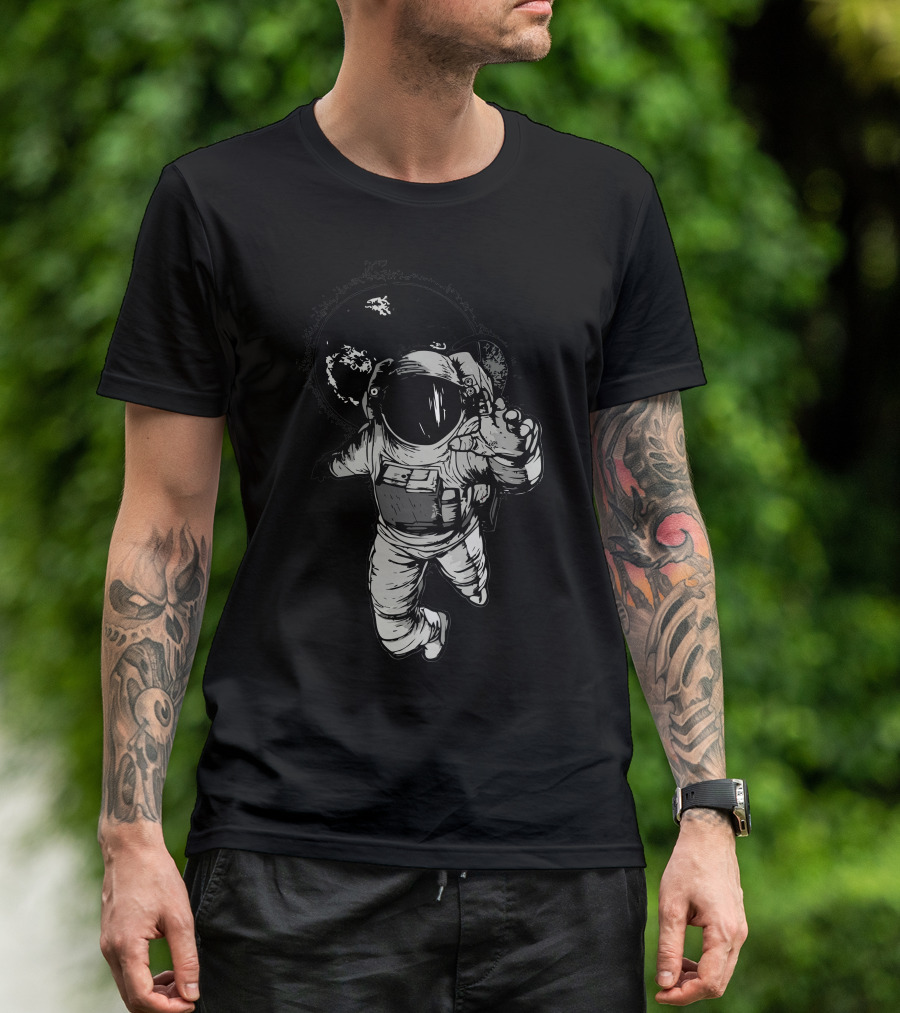 Spacewalk Astronaut Floating In Cosmic Blackness T-Shirt