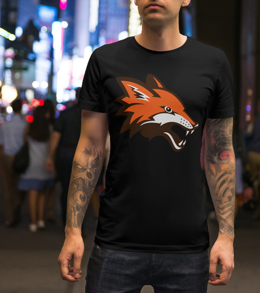 Vpn Orangge Fierce Orange Fox Head Emblem T-Shirt