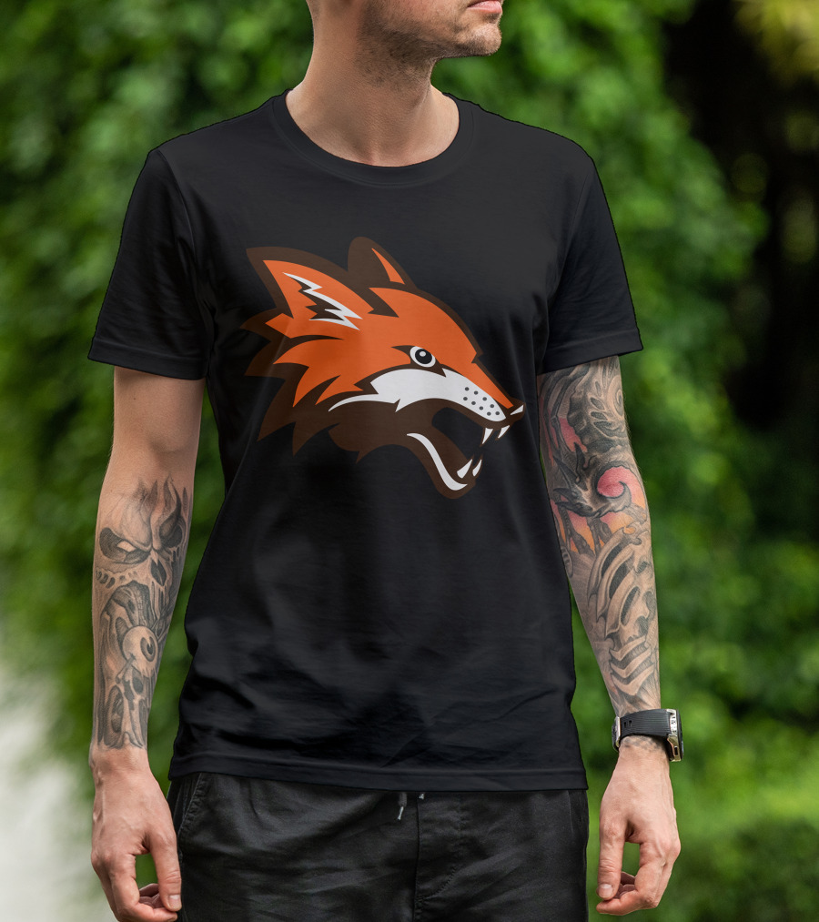 Vpn Orangge Fierce Orange Fox Head Emblem T-Shirt