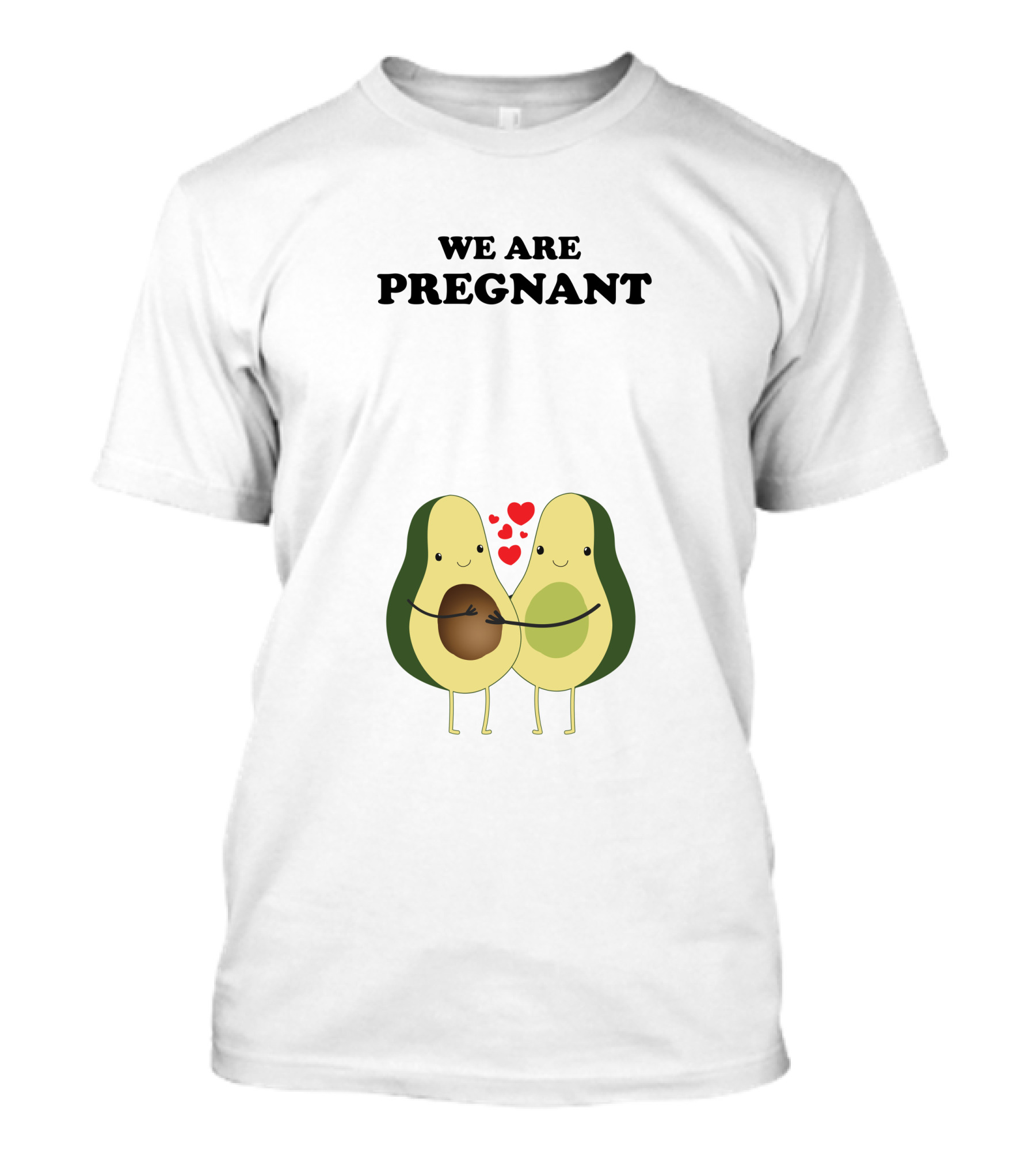 We Are Pregnant Avocado Couple With Hearts T-Shirt