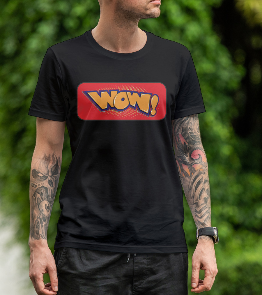 WOW Comic Style Bold Pop Art Text T-Shirt