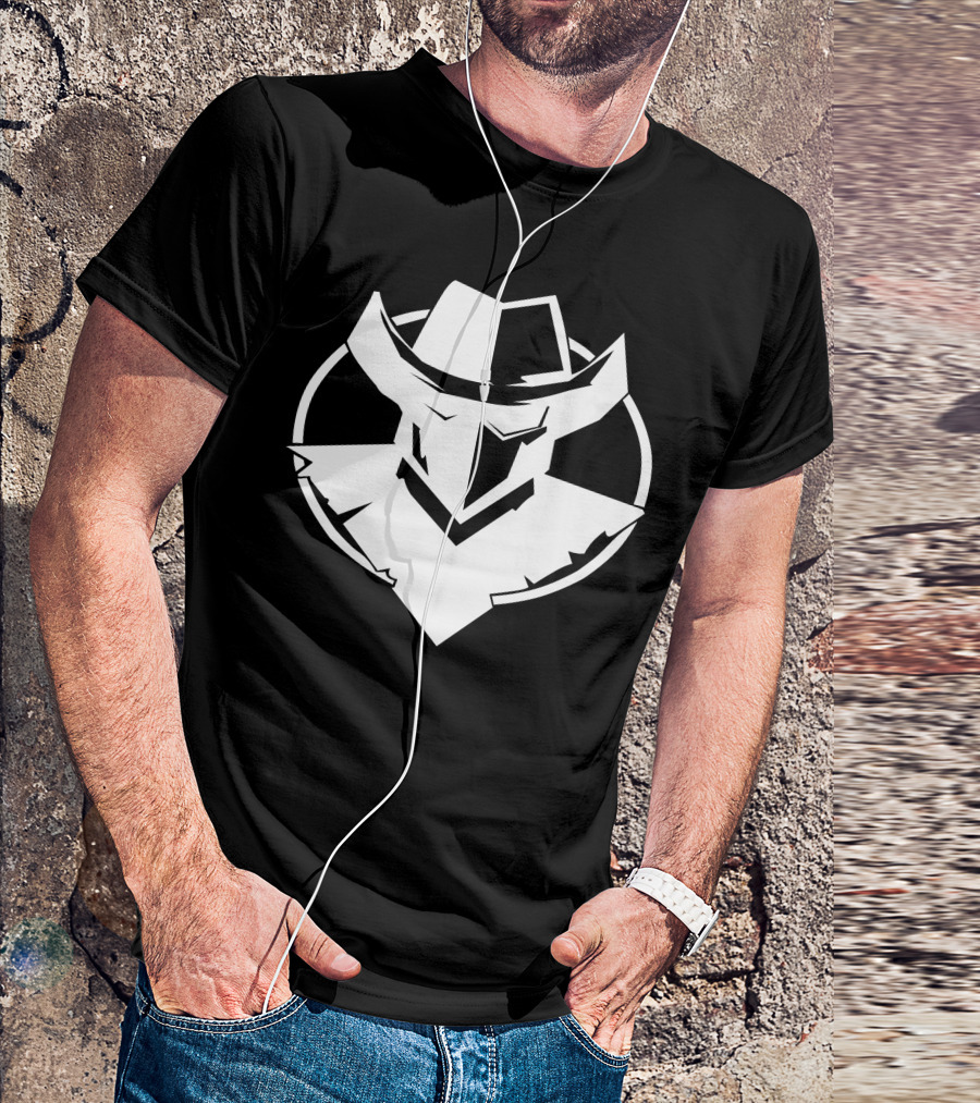 Young Guns Futuristic Cowboy Mask T-Shirt