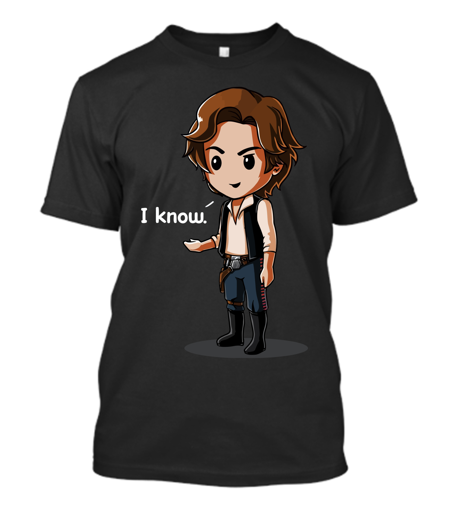 I Know Han Solo Chibi Style Star Wars Iconic Phrase T-Shirt