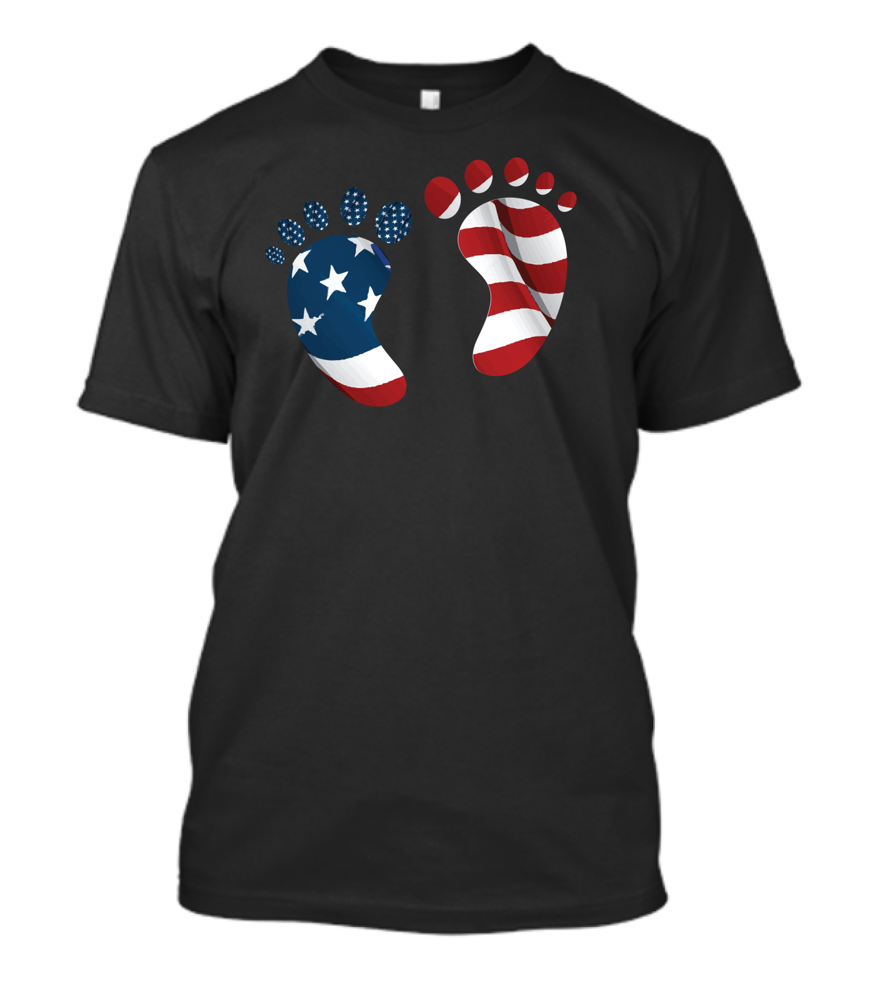 4Th Of July Baby Footprint T-Shirt
