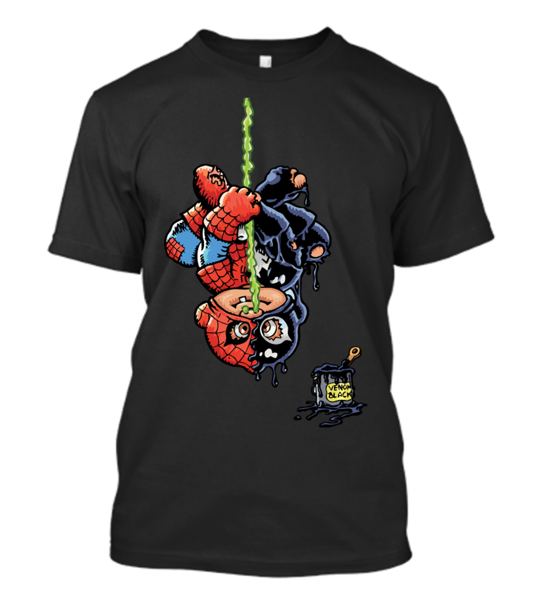 15A Invert Bert Spider-Man Venom Black Dripping Paint Can T-Shirt