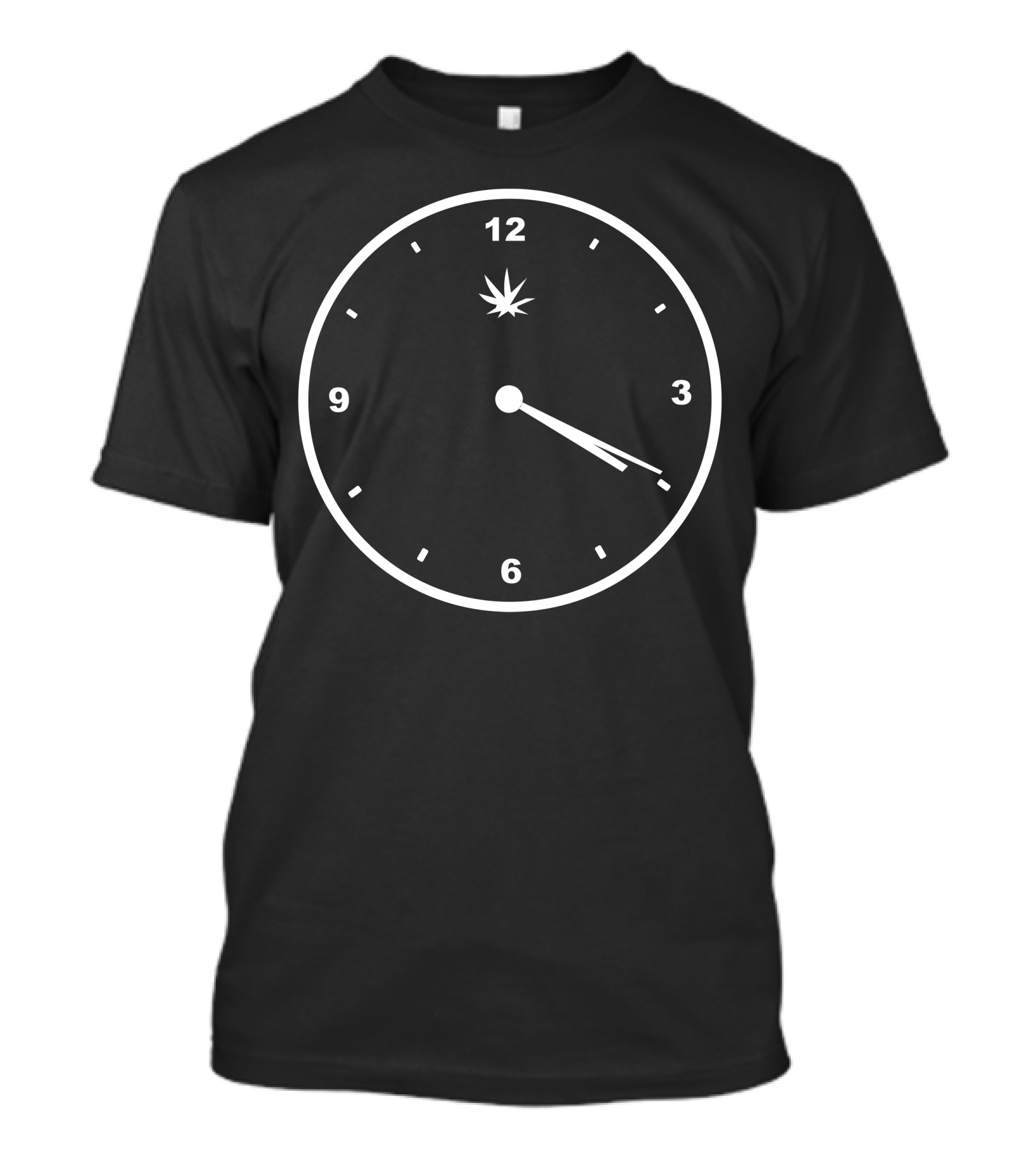 420 Face Stoner Humour Weed Cannabis Pot Four Twenty Time Clock T-Shirt