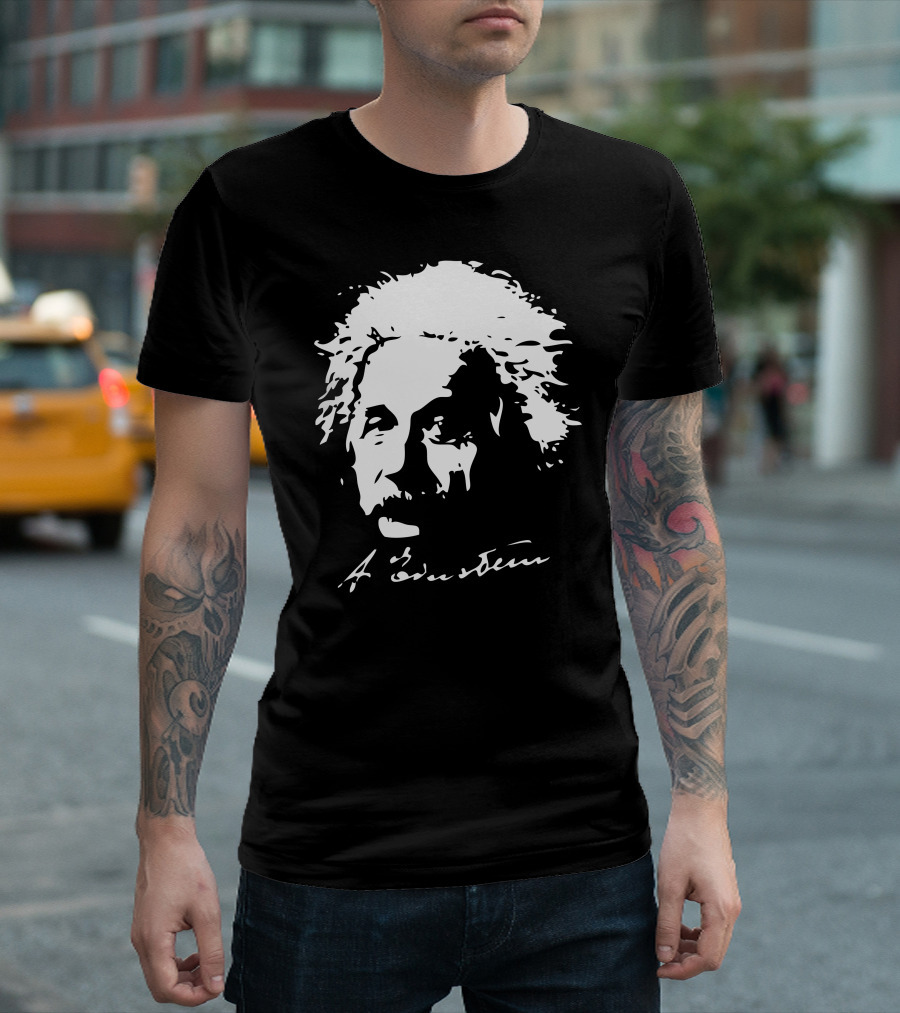 Albert Einstein Signature Black White T-Shirt