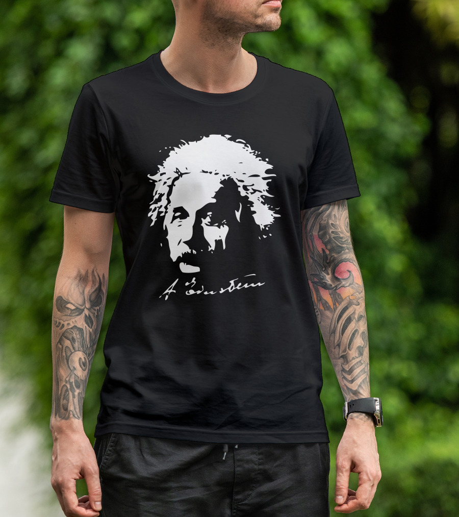 Albert Einstein Signature Black White T-Shirt