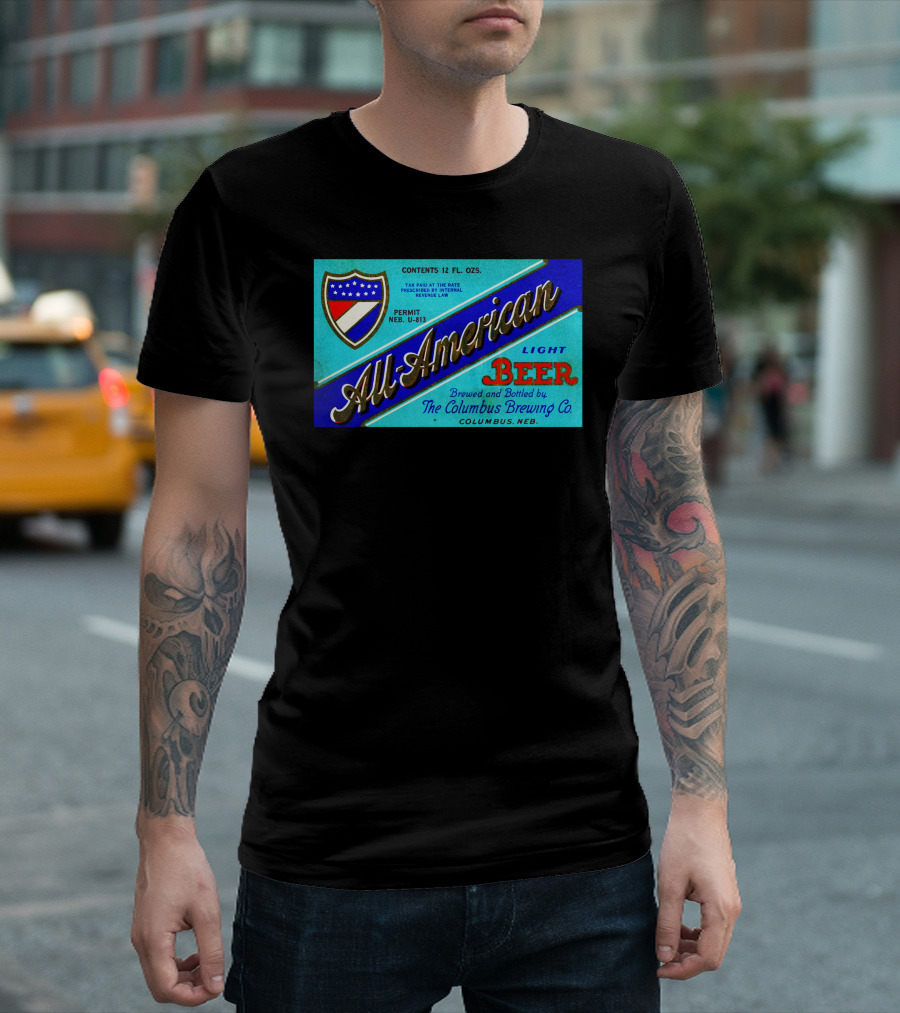 All American Light Beer Columbus Brewing Co. Columbus Neb T-Shirt