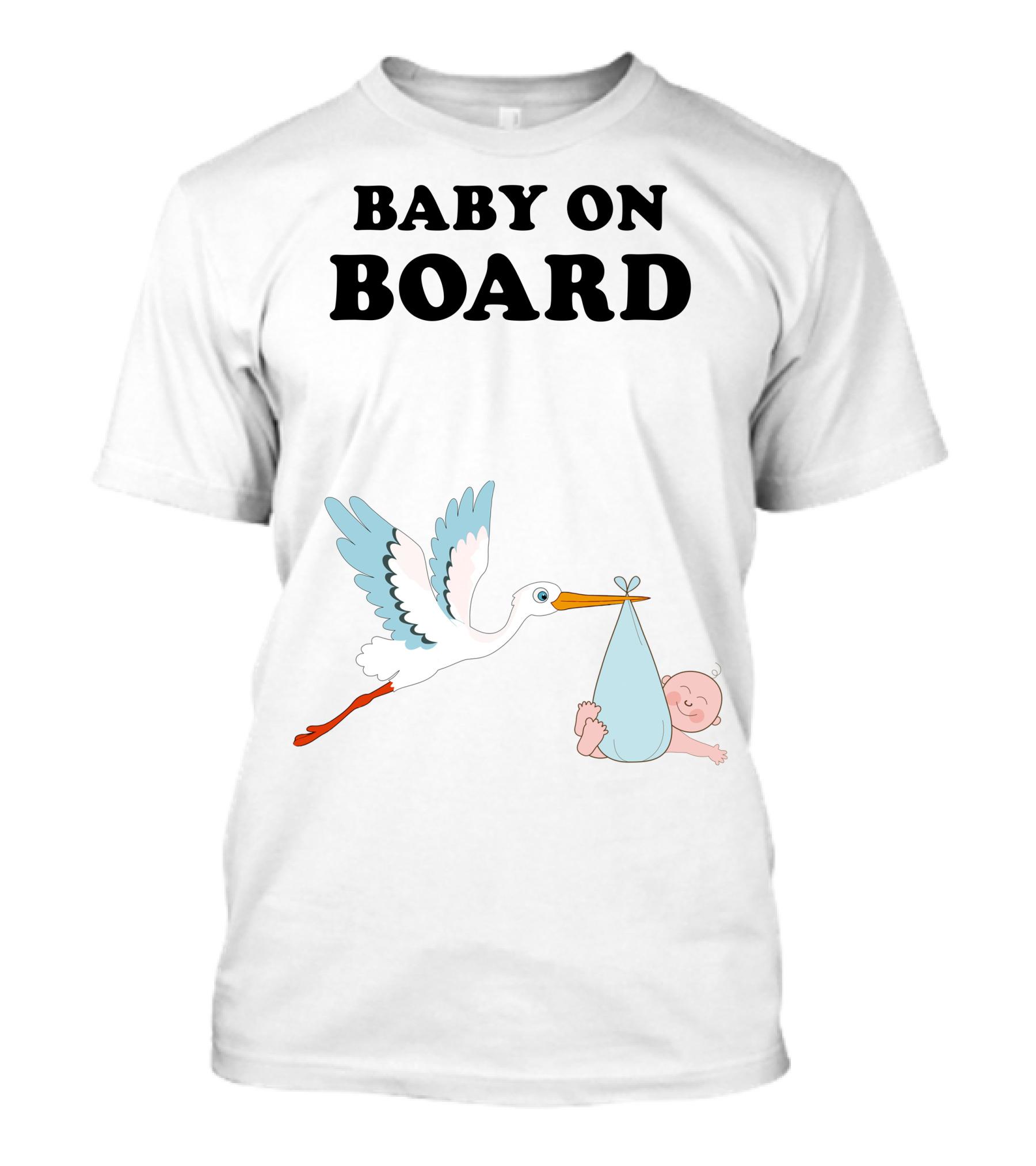 Baby On Board Stork Carrying Baby T-Shirt