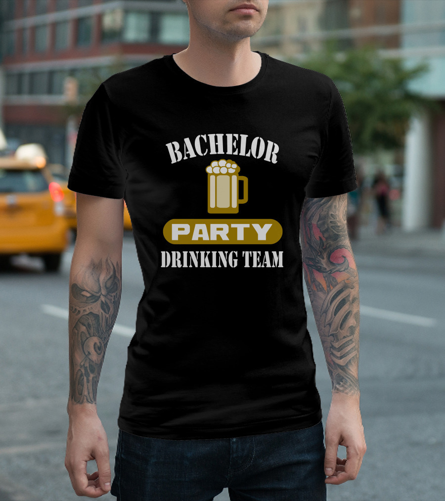 Bachelor Party Drinking Team Wedding Groomsmen Beer Mug T-Shirt
