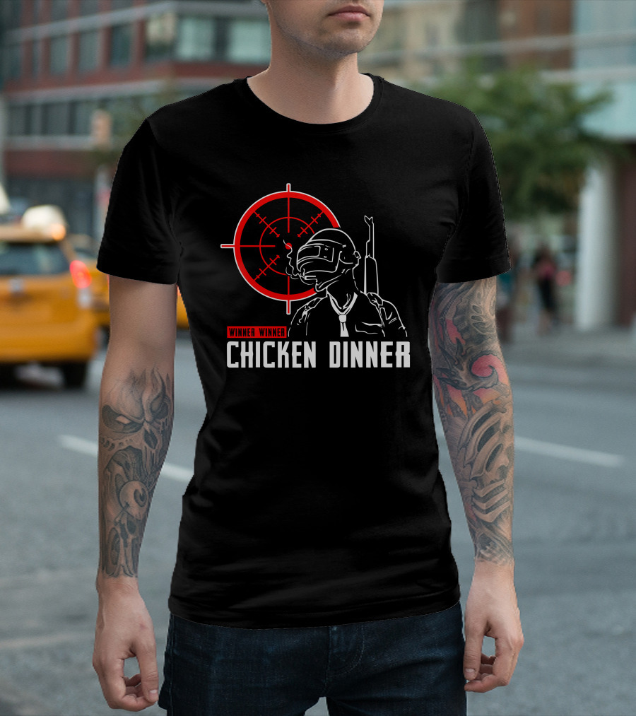 Winner Winner Chicken Dinner Battle Ground Helmet Target T-Shirt