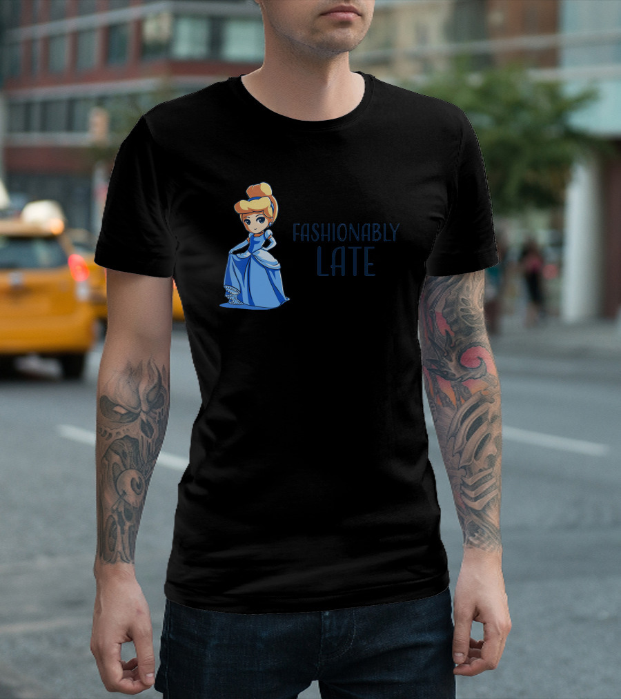 Fashionably Late Disney Princess Cinderella Blue Dress T-Shirt