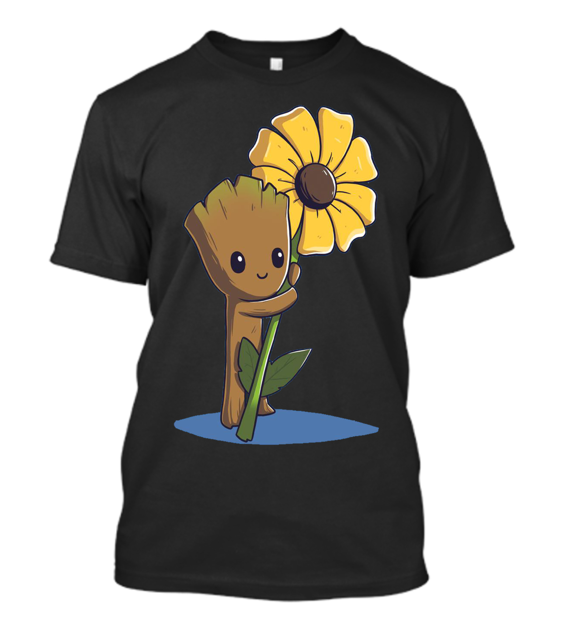 Guardian Groot Green Thumb Flower Hug T-Shirt