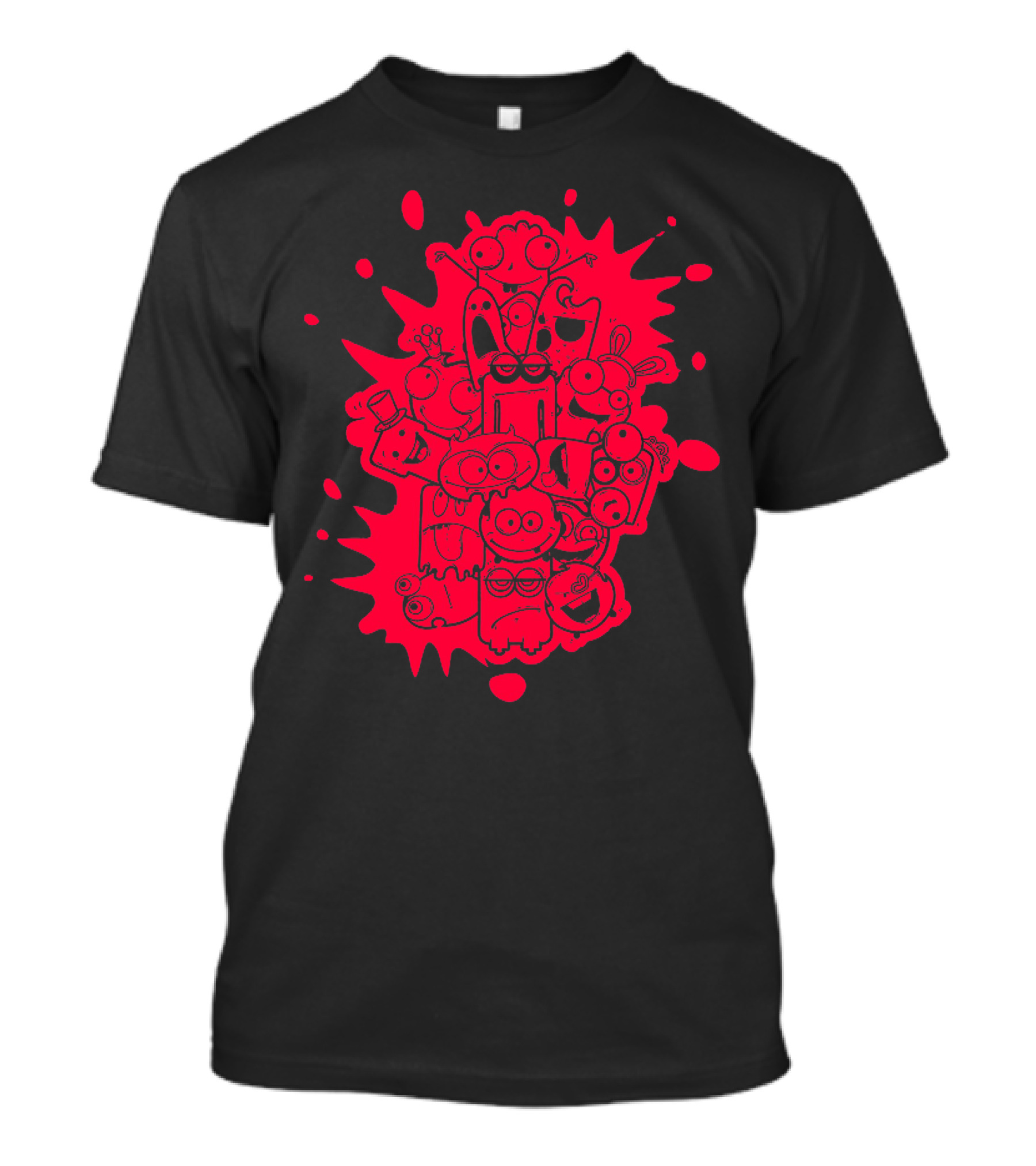 Happy Faces Fv914 Best Trendy Doodle Splash T-Shirt