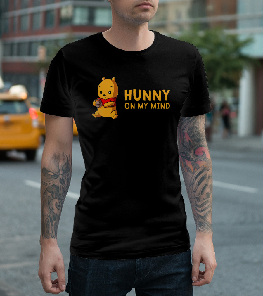 Hunny On My Mind Cute Bear with Honey Jar T-Shirt