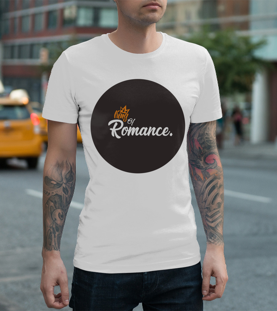 King Of Romance Crown Icon Typography T-Shirt