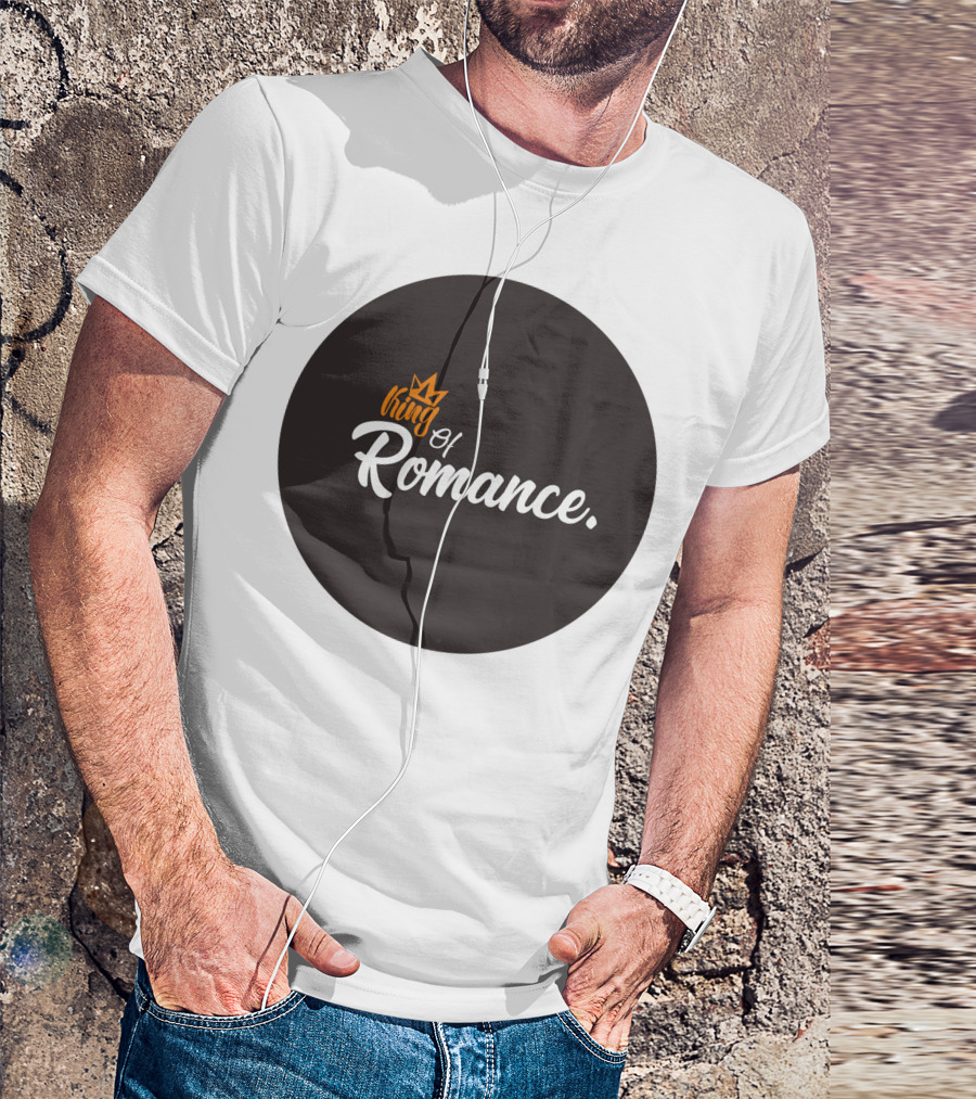 King Of Romance Crown Icon Typography T-Shirt