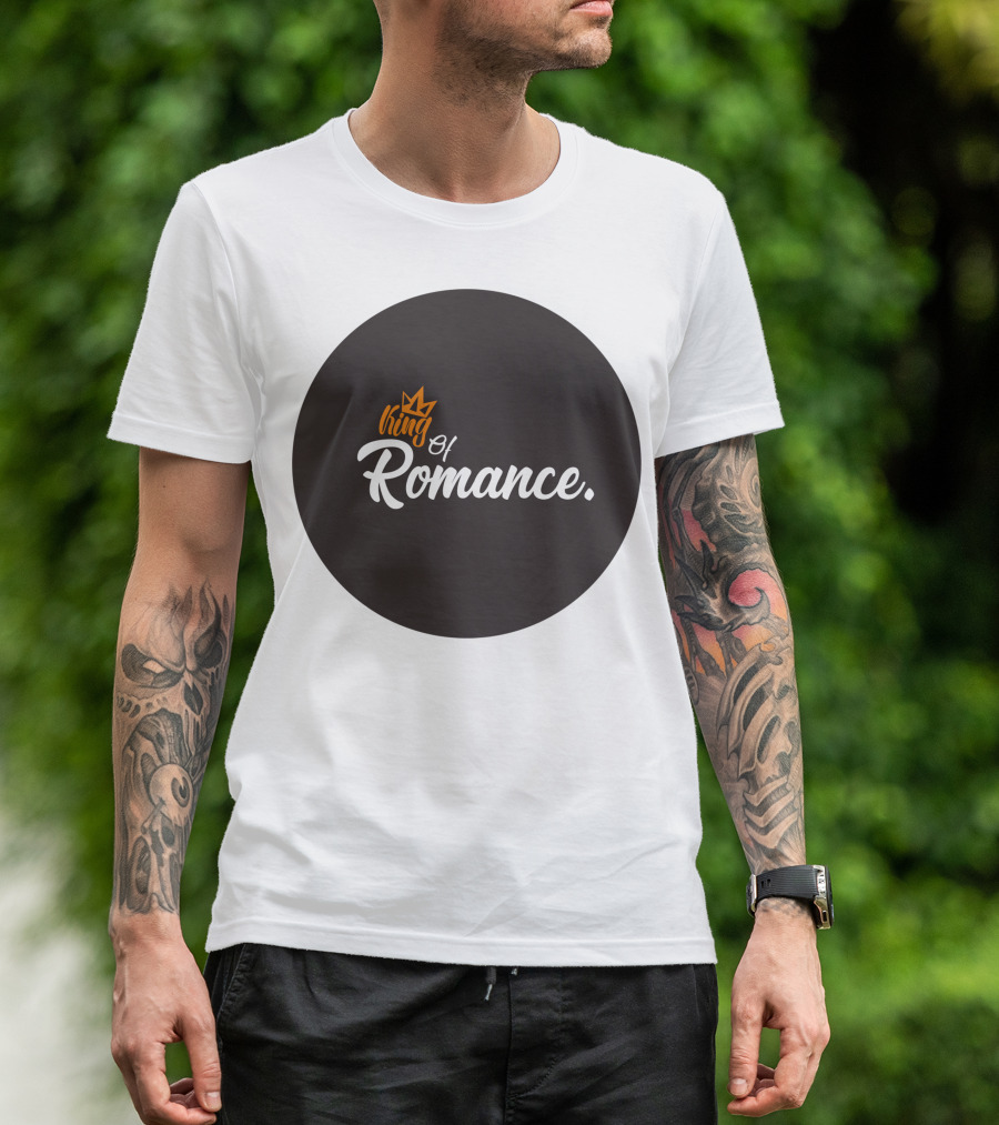 King Of Romance Crown Icon Typography T-Shirt
