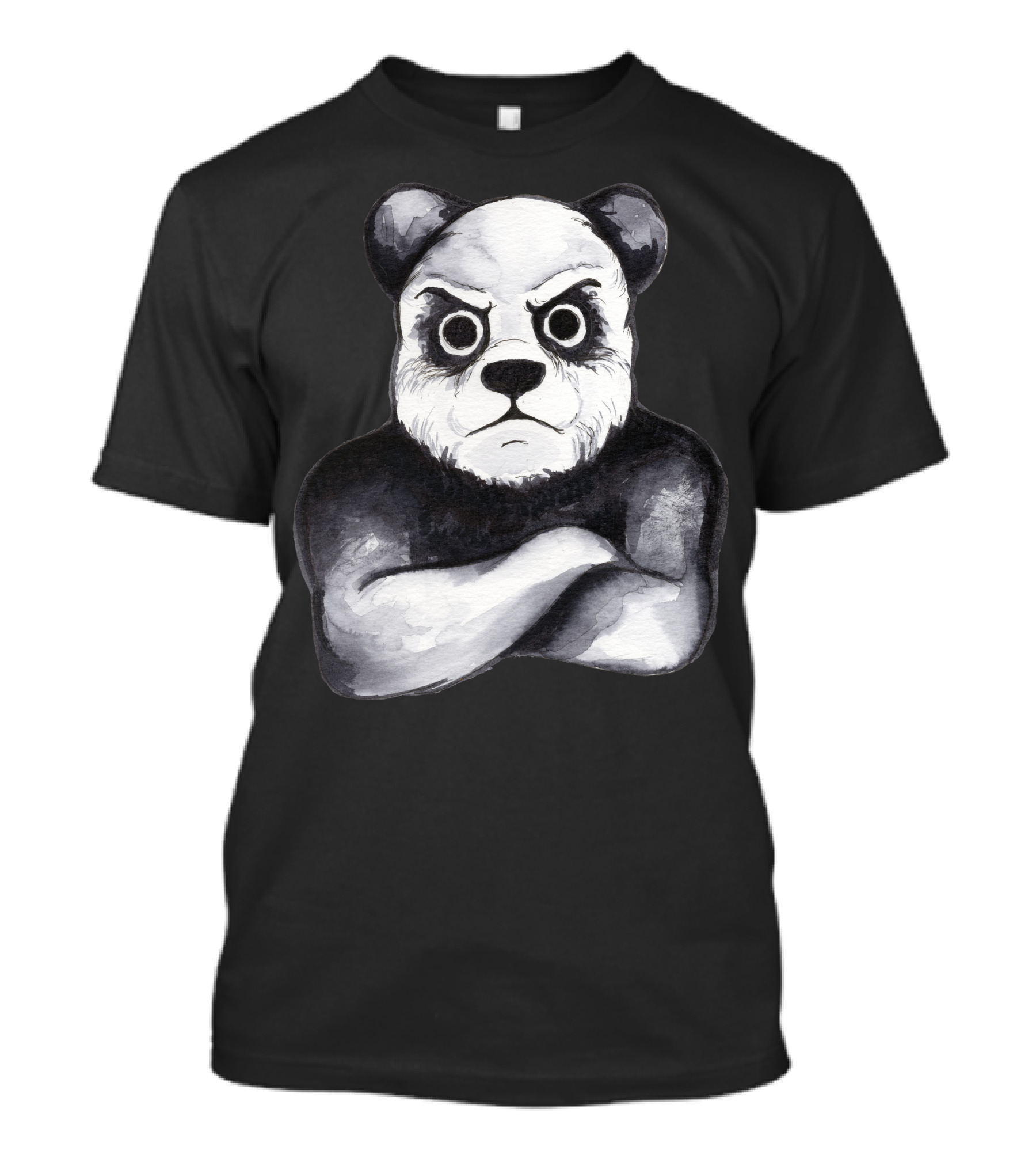 Kung Fu Panda Intense Expression Crossed Arms Ink T-Shirt