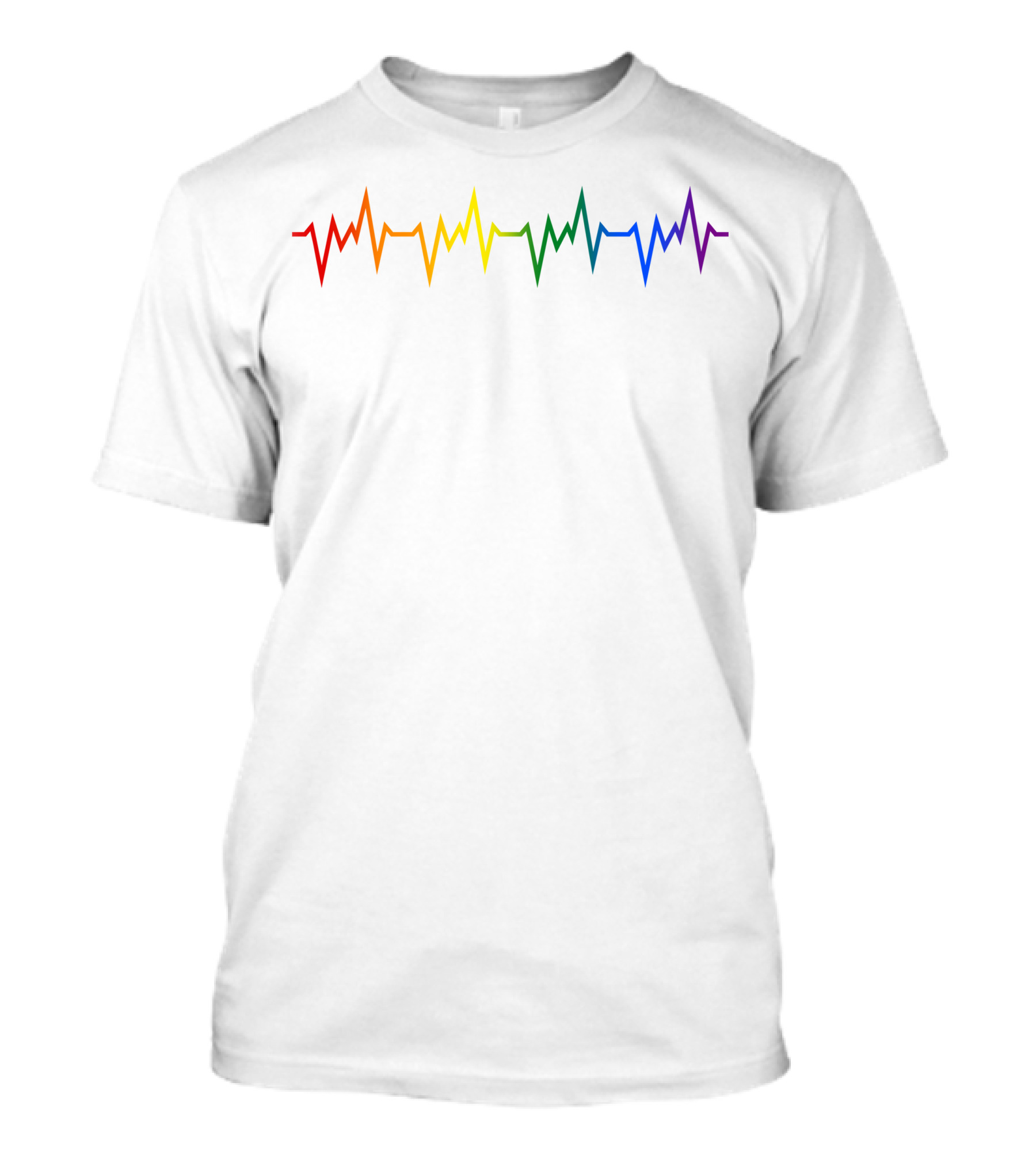 Lgbt Rainbow Heartbeat Line T-Shirt