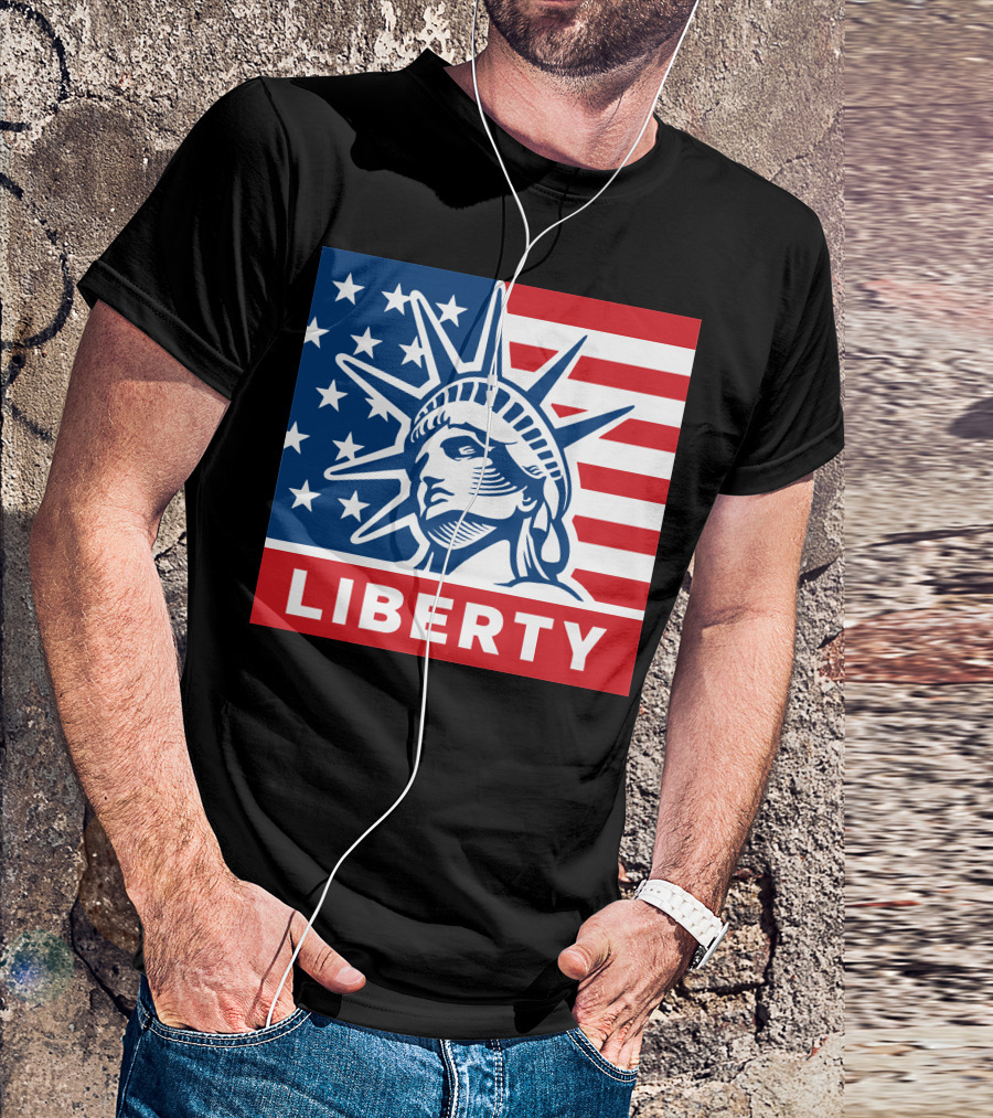Liberty Statue Stars And Stripes Patriotic Icon Liberty T-Shirt