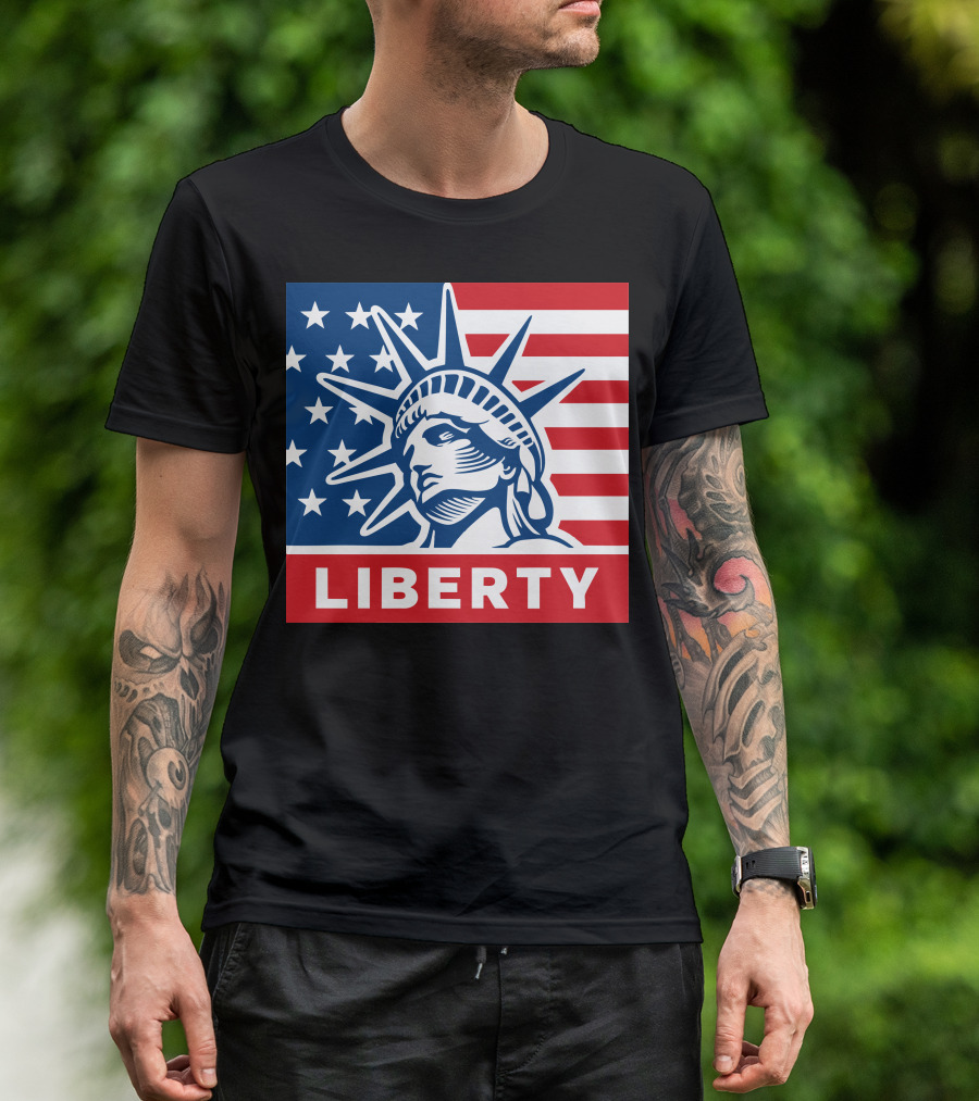 Liberty Statue Stars And Stripes Patriotic Icon Liberty T-Shirt