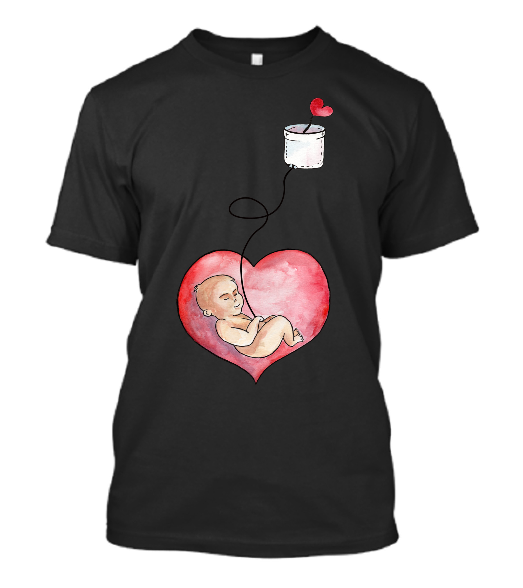Mom And Baby Connected Through Heart String T-Shirt